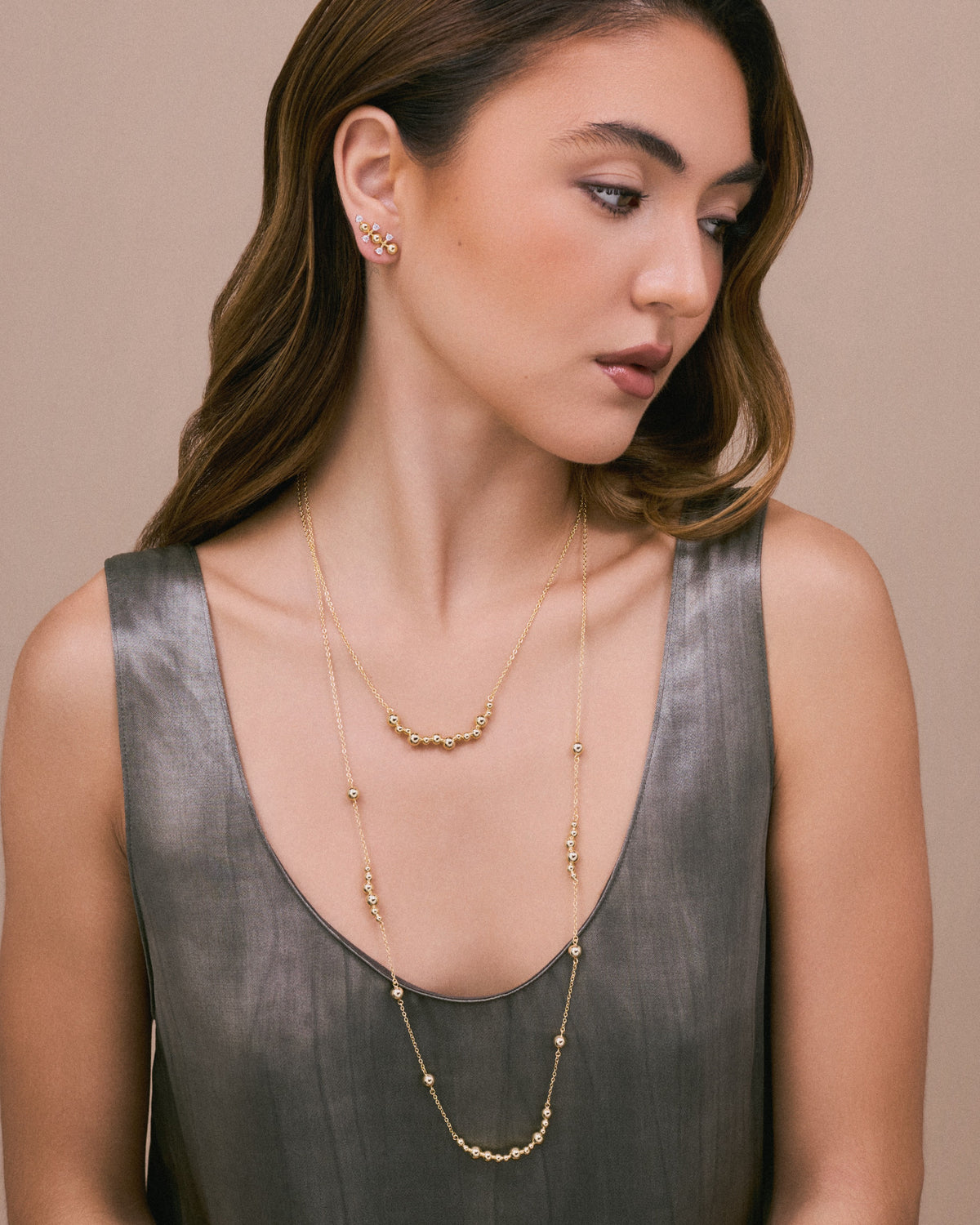 Golden Bubble Short Necklace
