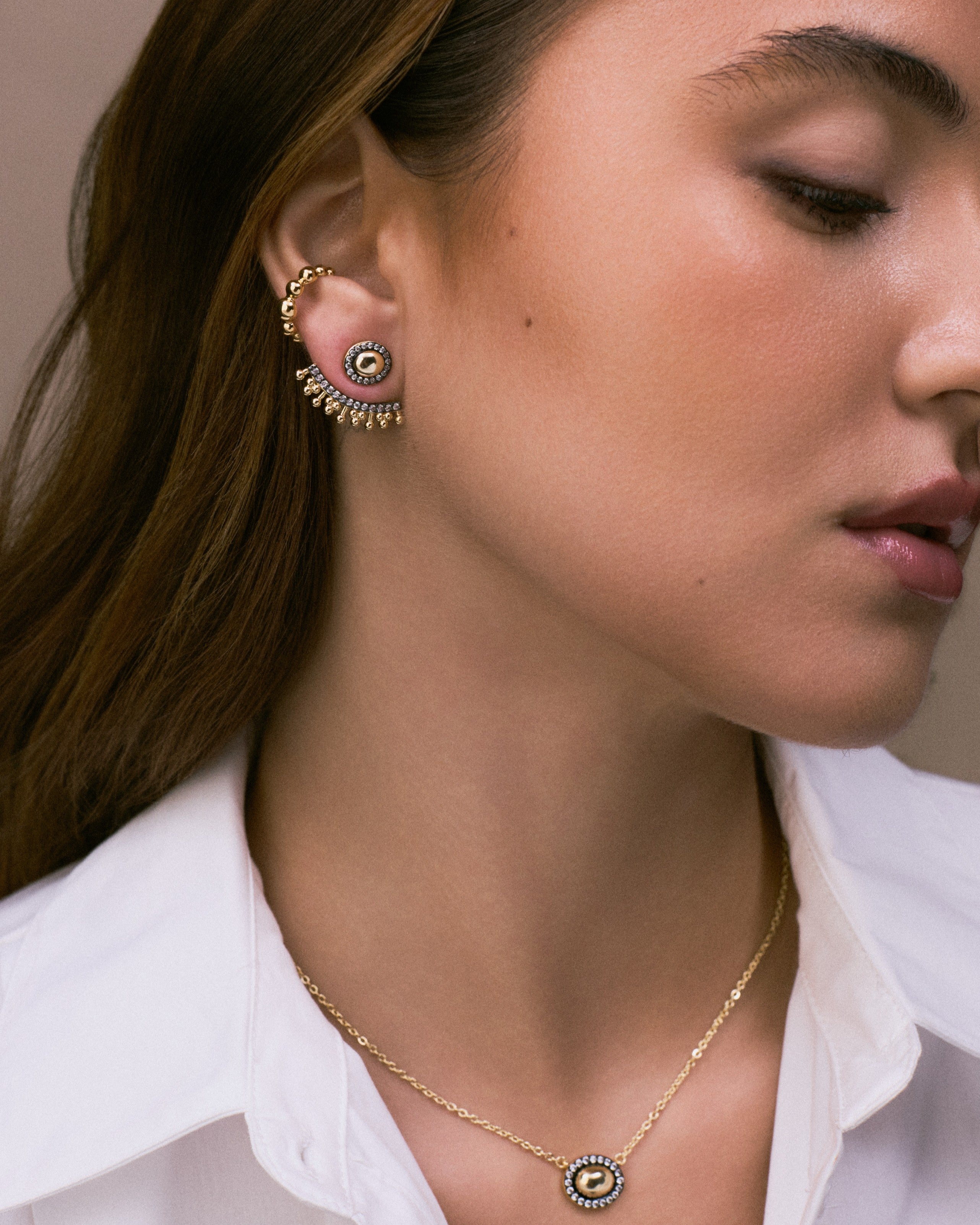 Golden Aura Stud Earrings