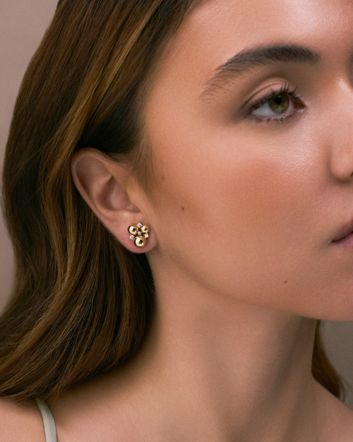 Triple Cluster Stud Earrings