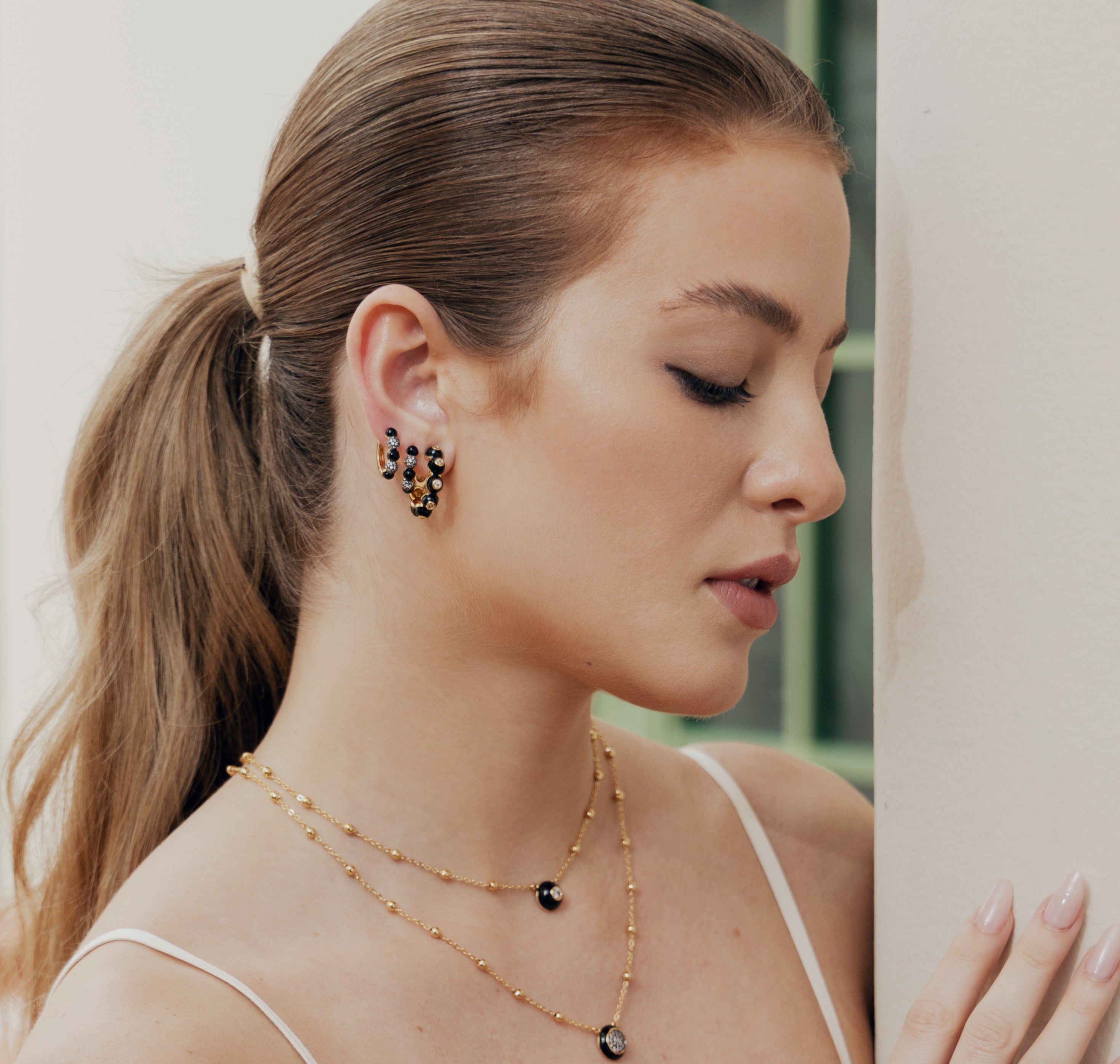 Beatriz Enamel Huggie Earrings - Josefina Jewels