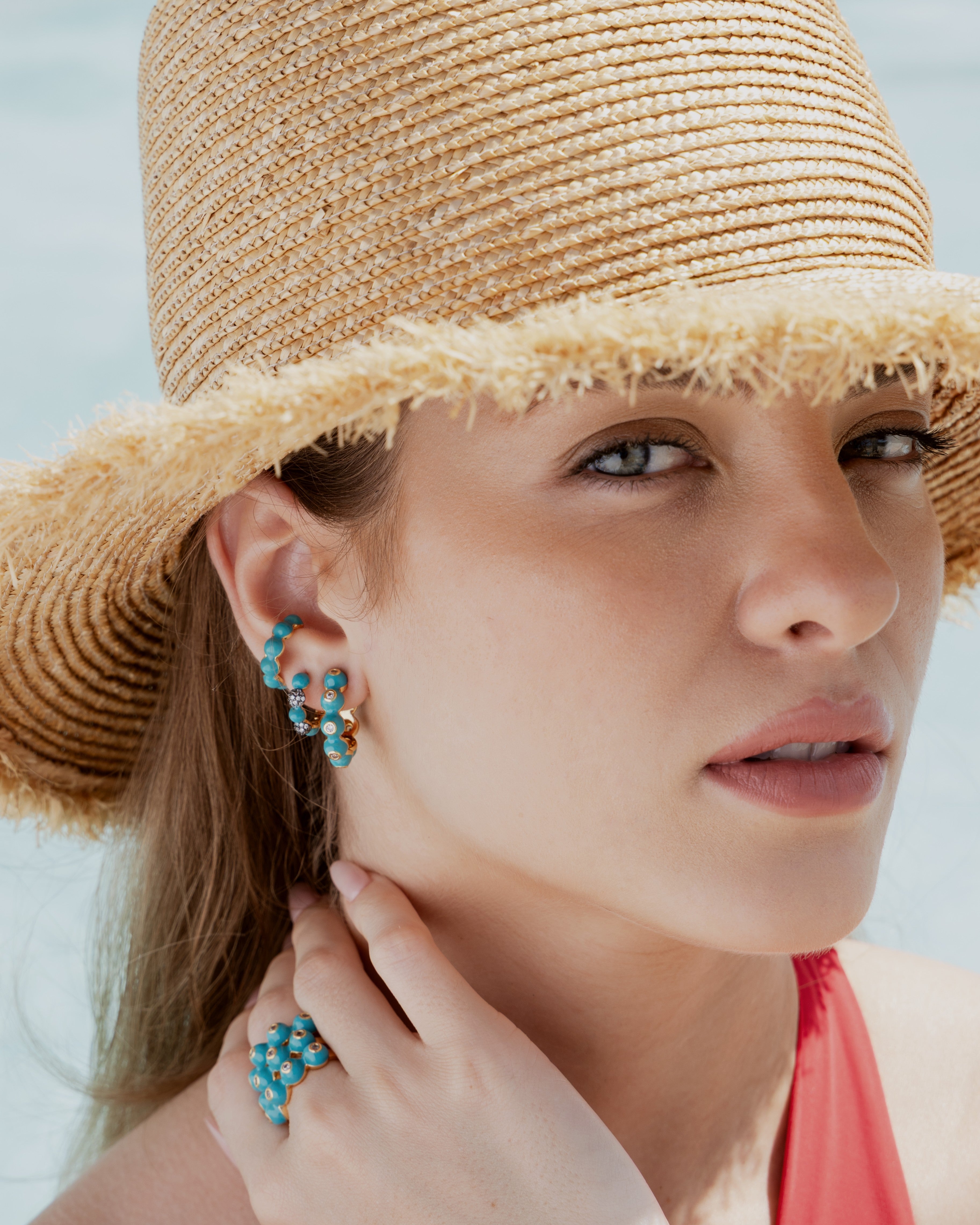 Beatriz Enamel Huggie Earrings - Josefina Jewels