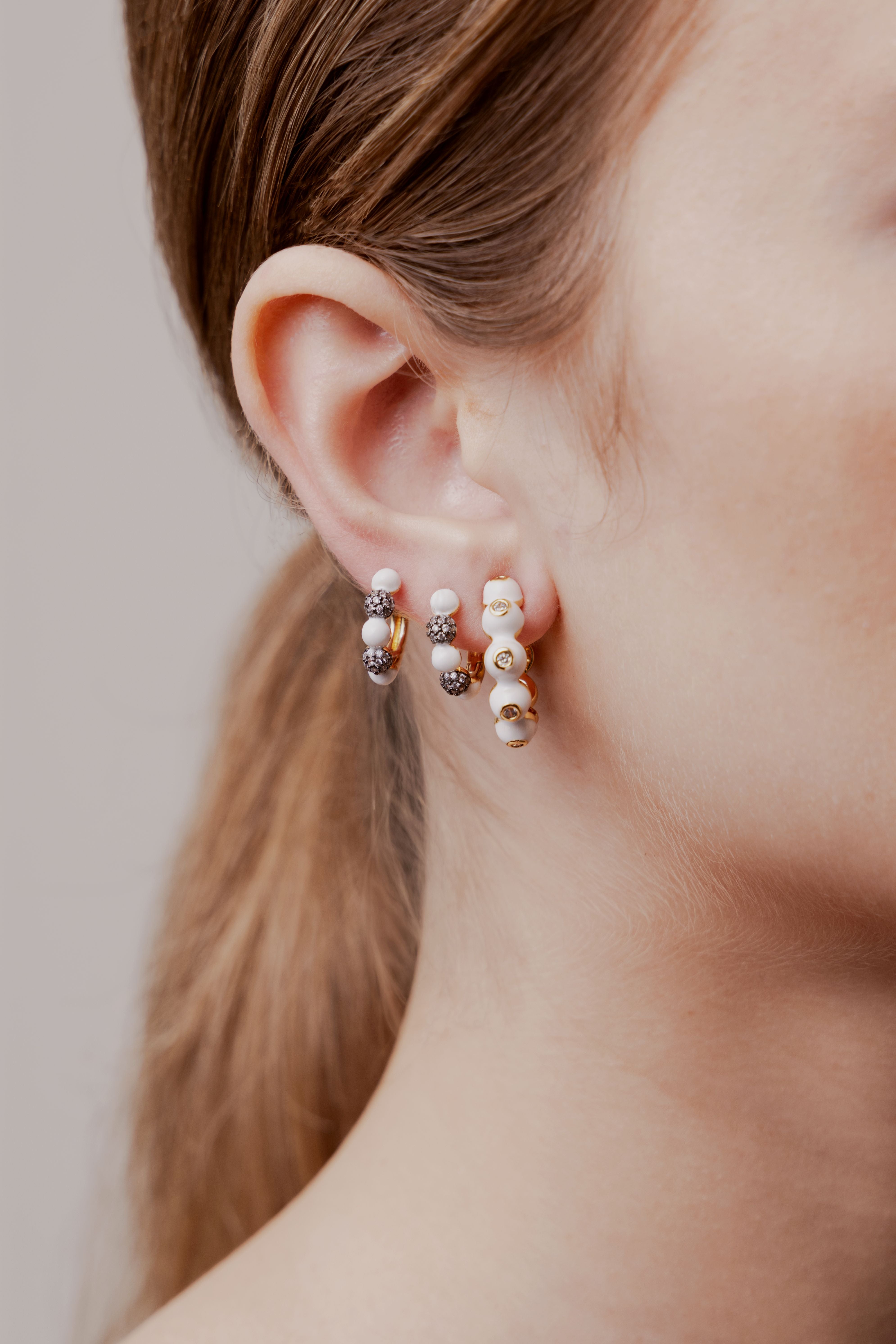 Beatriz Enamel Huggie Earrings - Josefina Jewels