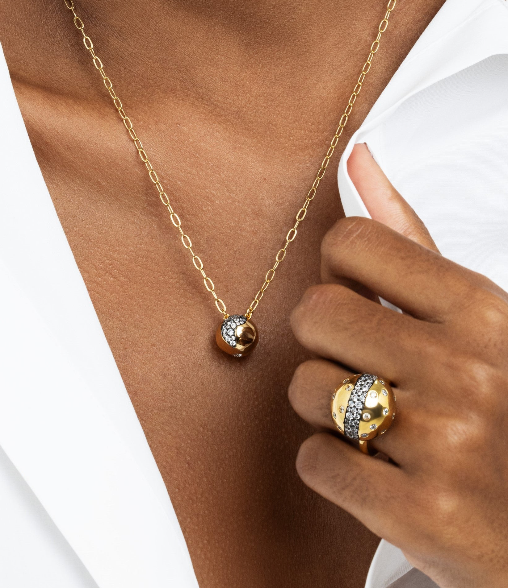 Irene Crystal Ball Necklace - Josefina Jewels