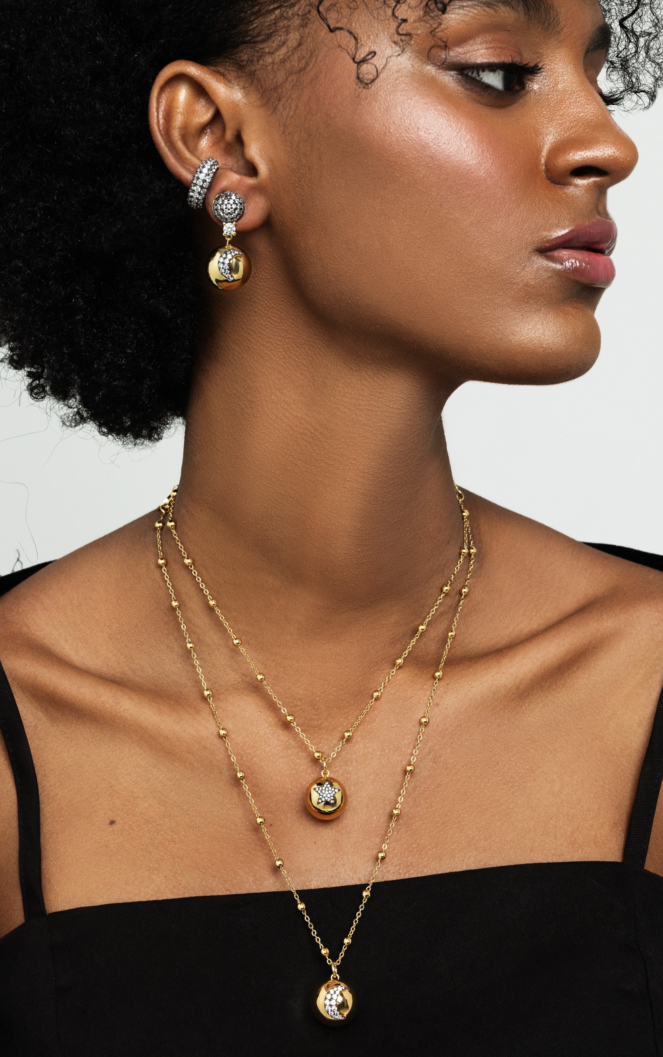 Sky Pave Drop Earrings - Josefina Jewels