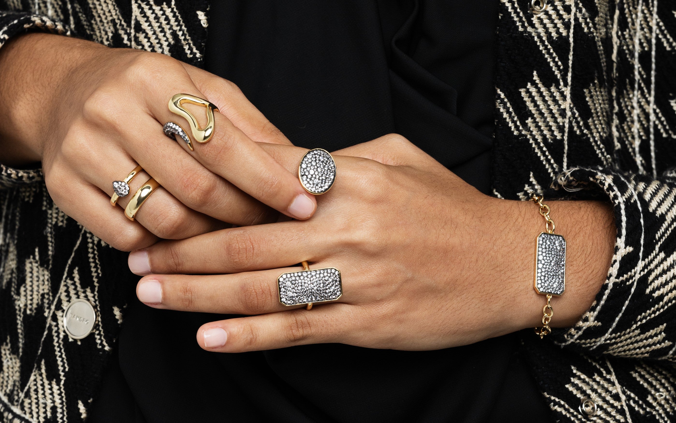 Rectangle Pave Ring - Josefina Jewels