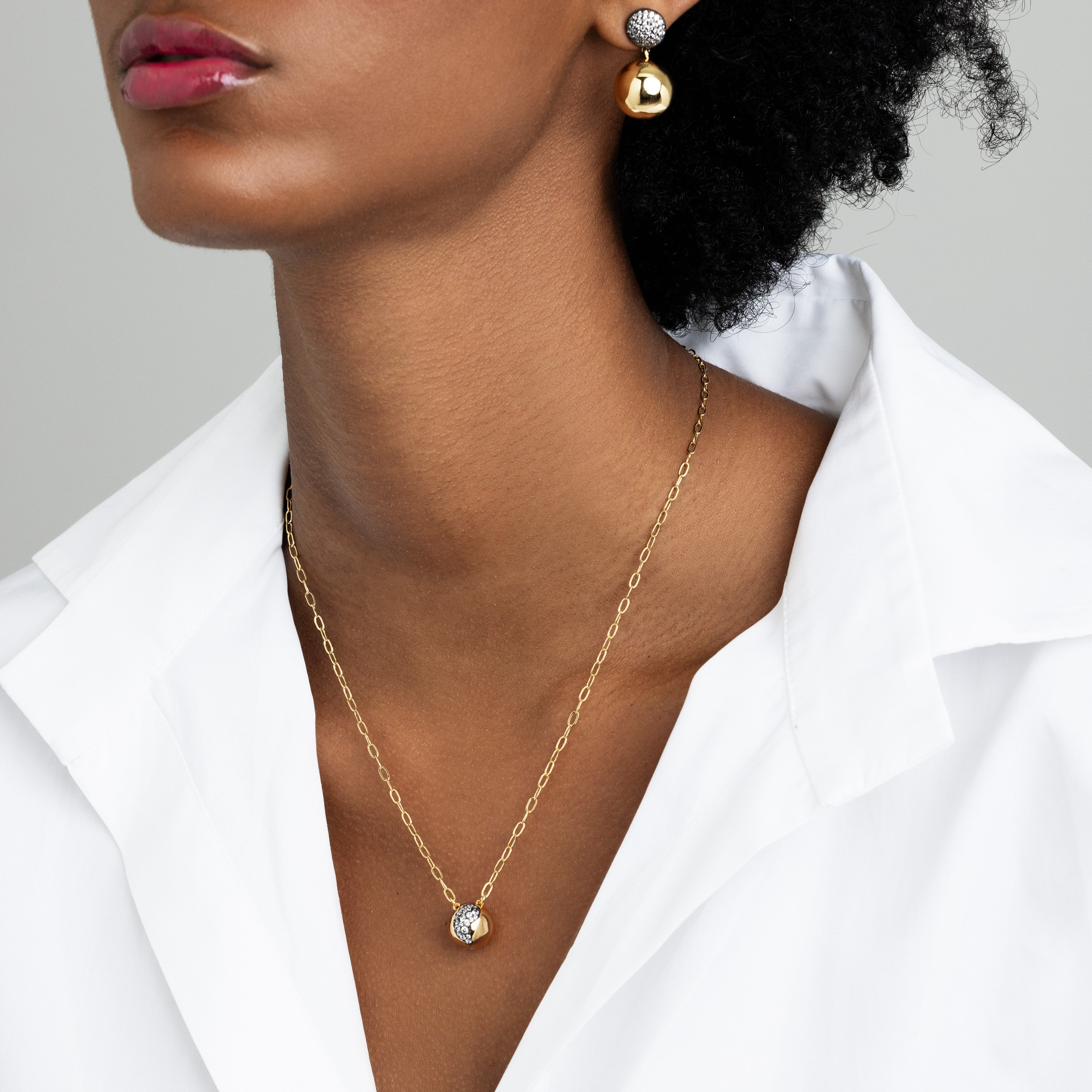 Irene Crystal Ball Necklace - Josefina Jewels