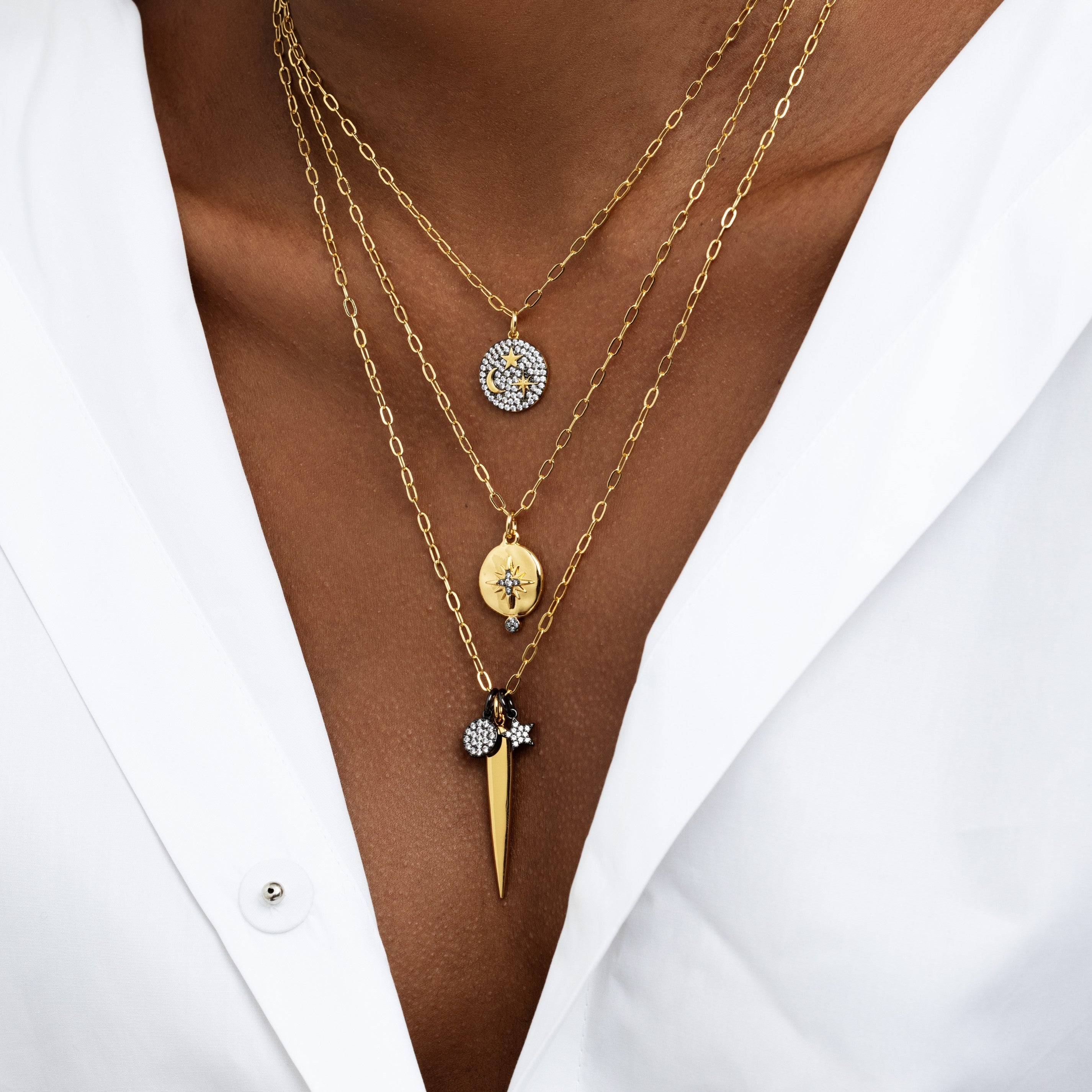 Gold Pave Star Necklace - Josefina Jewels