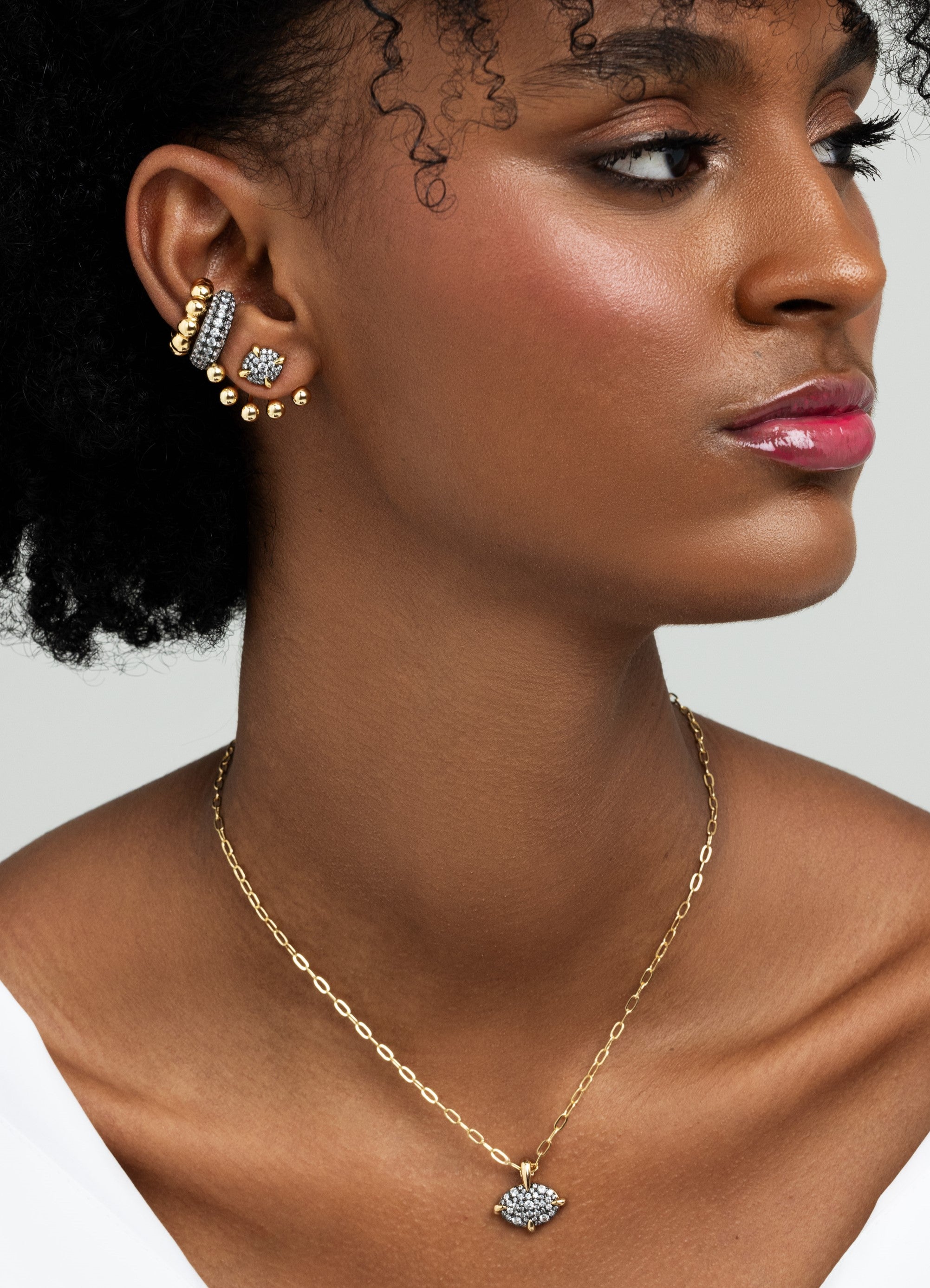 Oval Spike Stud Earrings - Josefina Jewels