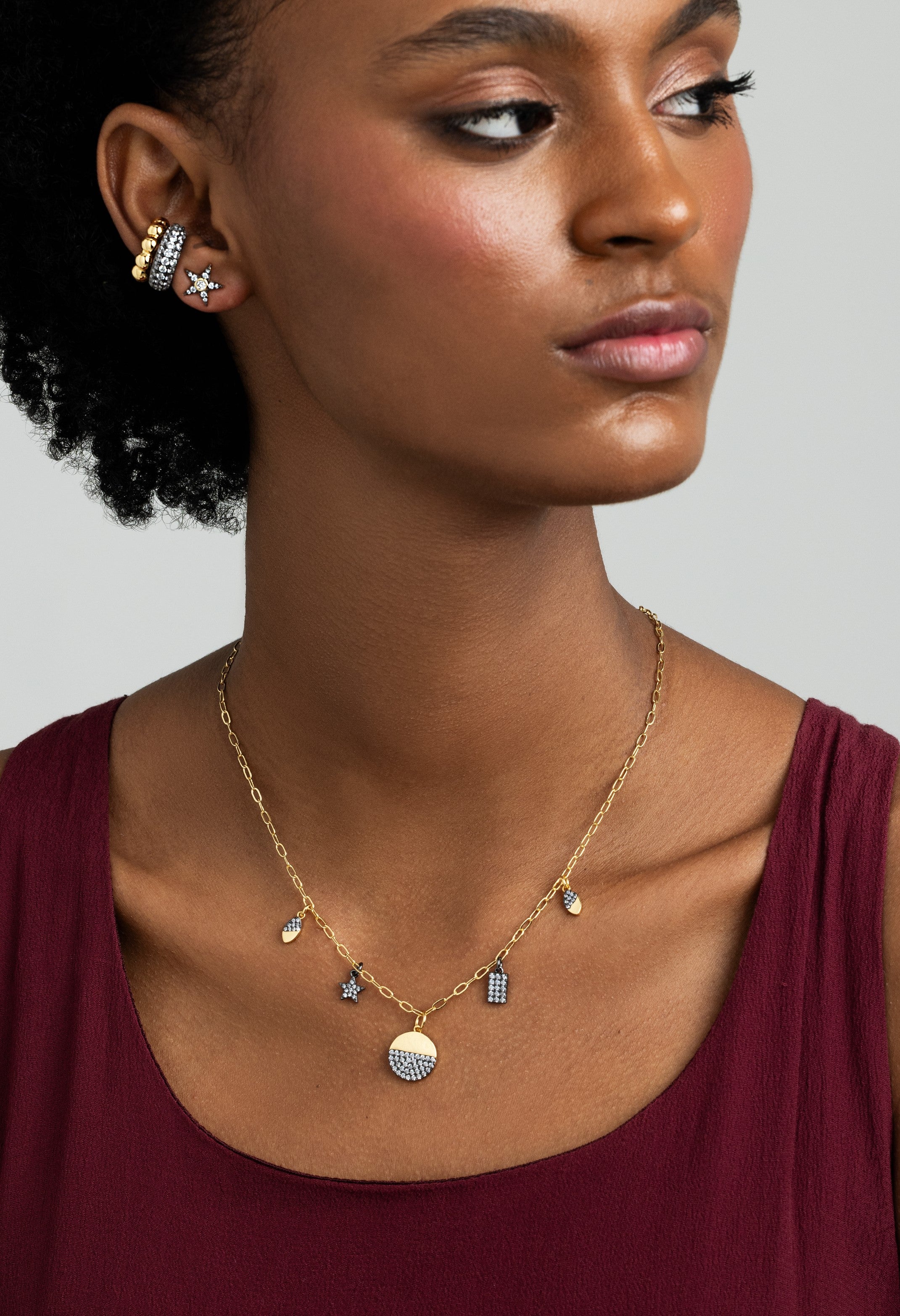 Sky Pave Charms Necklace - Josefina Jewels