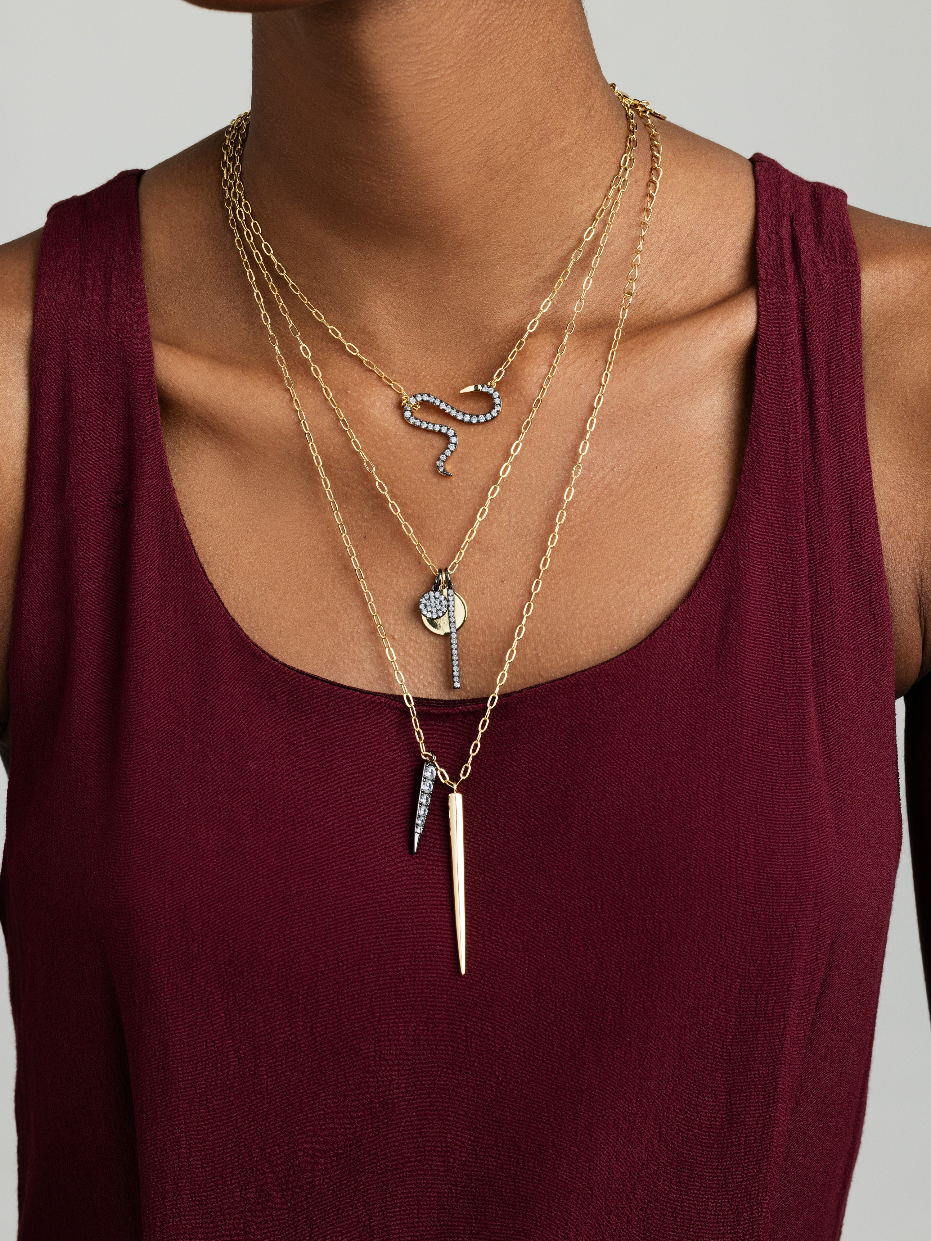 Double Spike Short Necklace - Josefina Jewels