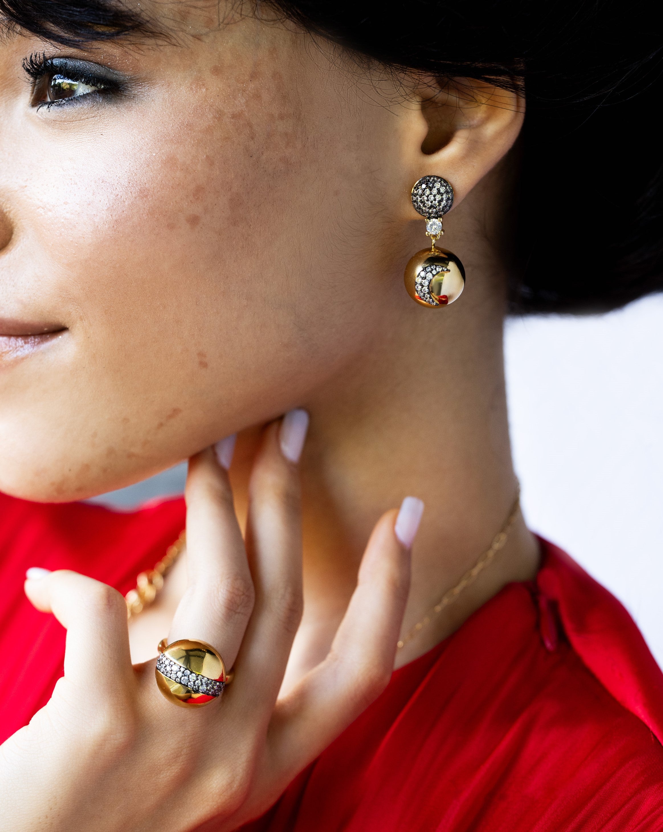 Sky Pave Drop Earrings - Josefina Jewels