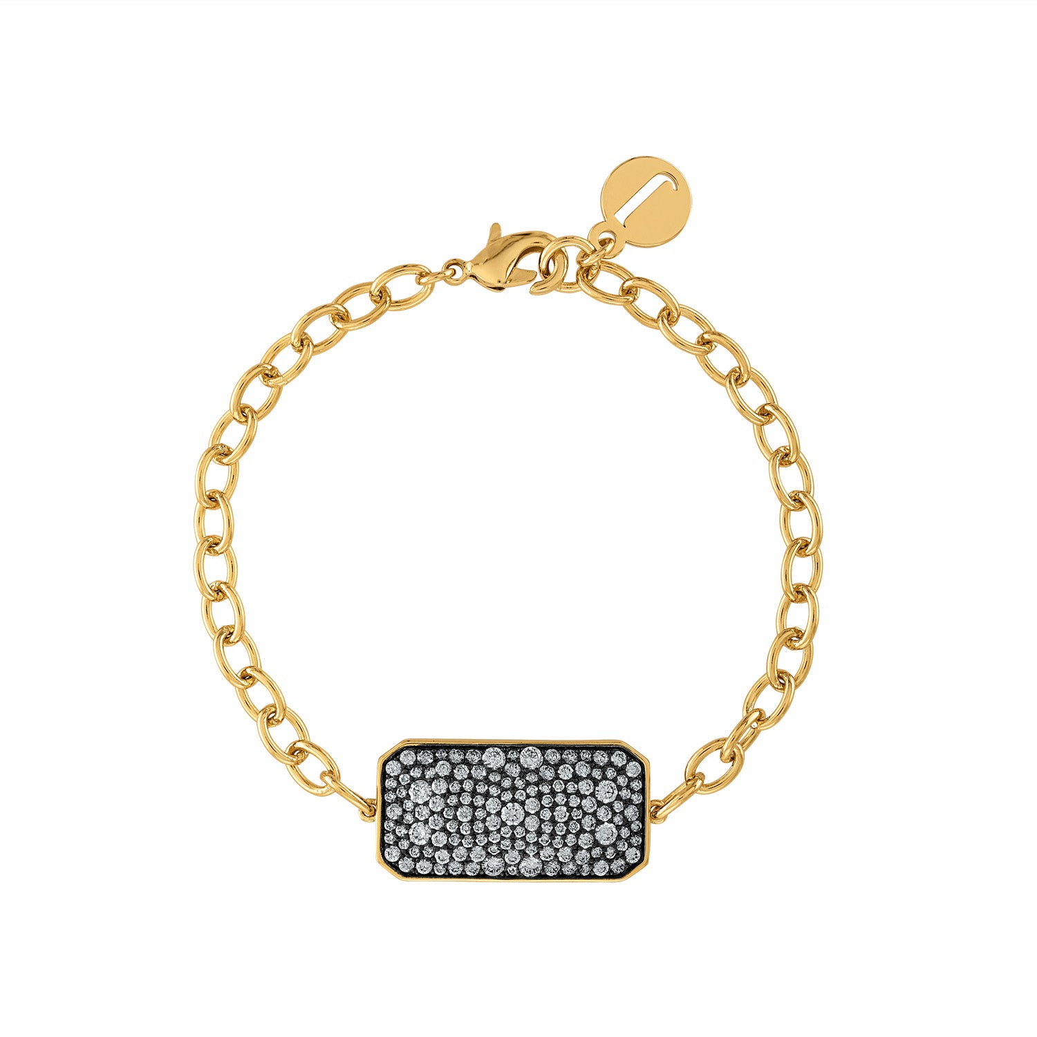 Pave Rectangle Shape Chain Bracelet - Josefina Jewels