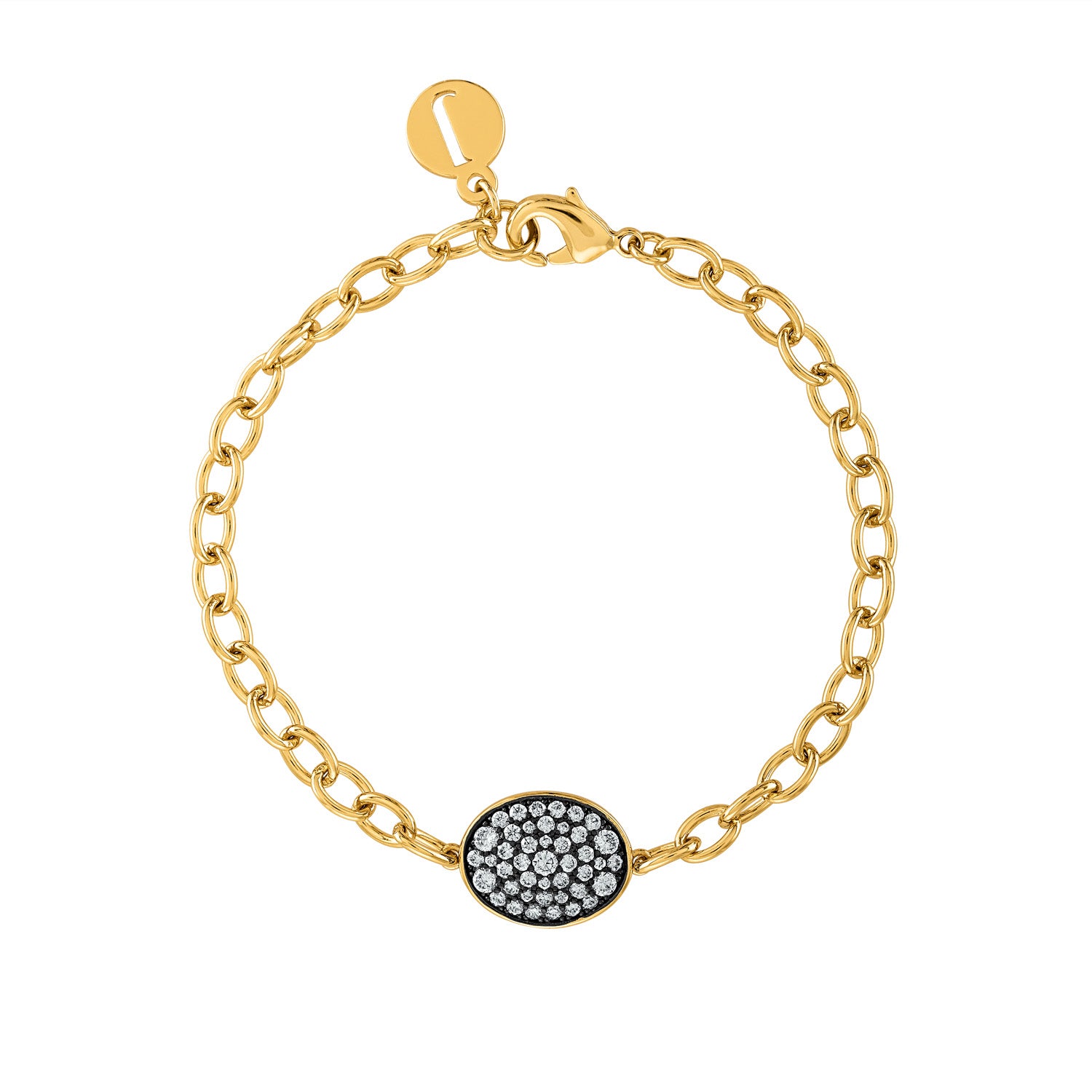 Pave Oval Shape Chain Bracelet - Josefina Jewels