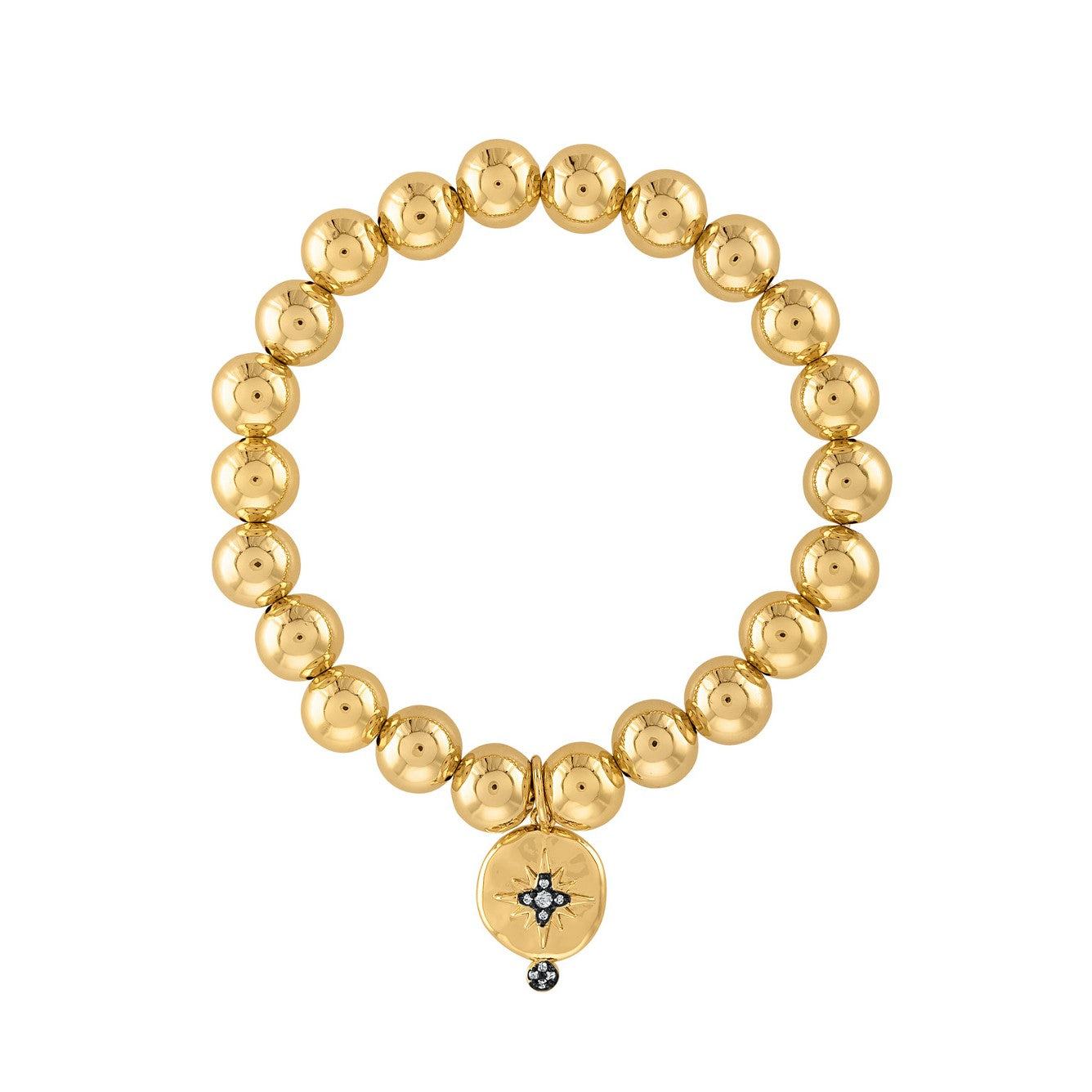 Gold Pave Star Beaded Bracelet - Josefina Jewels