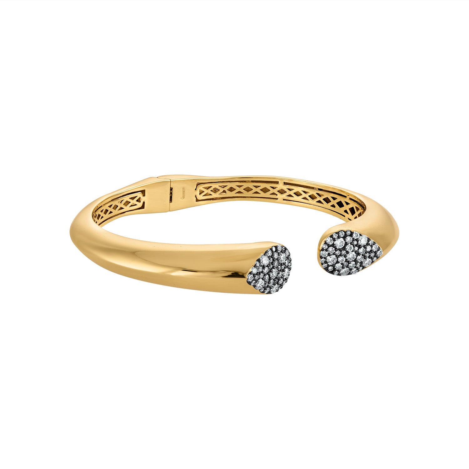 Pave Pear Shape Bangle Bracelet - Josefina Jewels