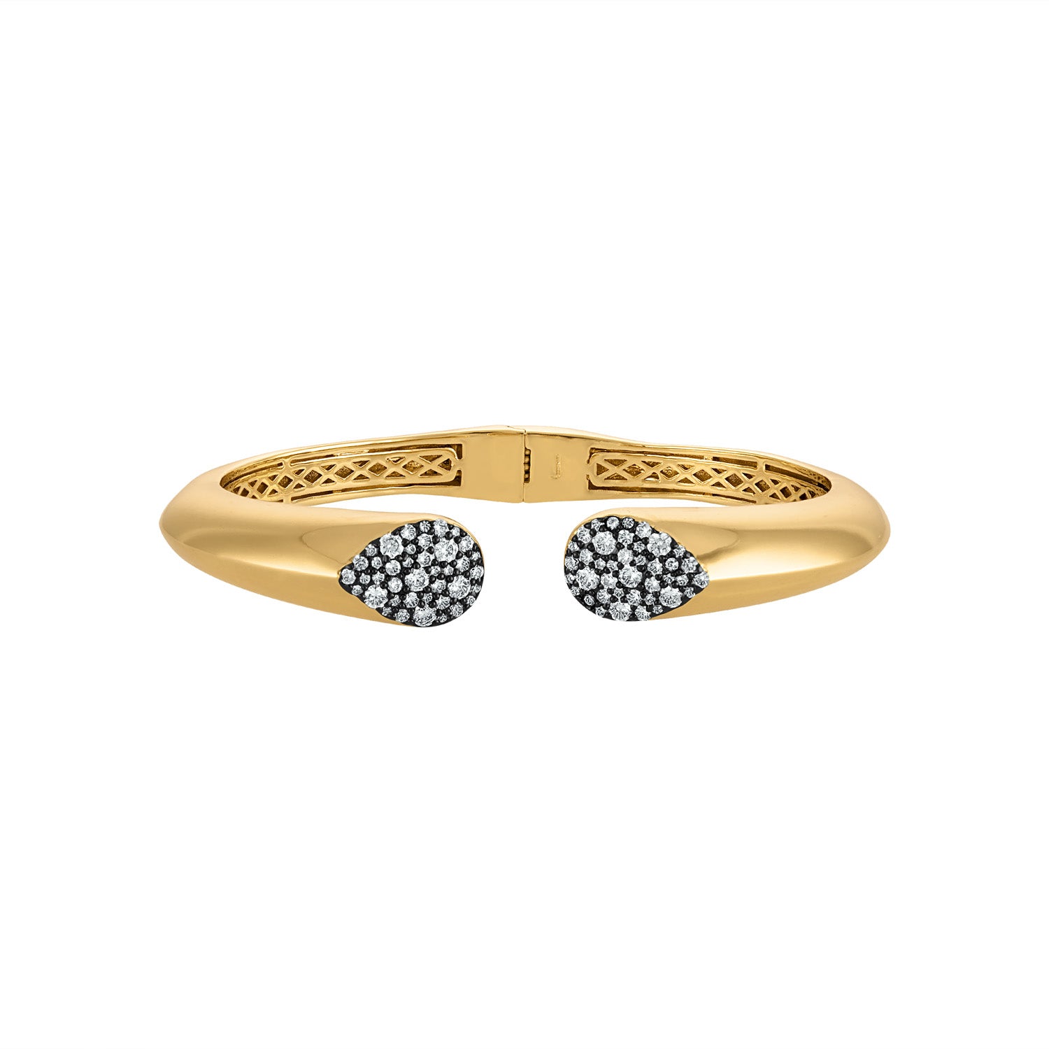 Pave Pear Shape Bangle Bracelet - Josefina Jewels