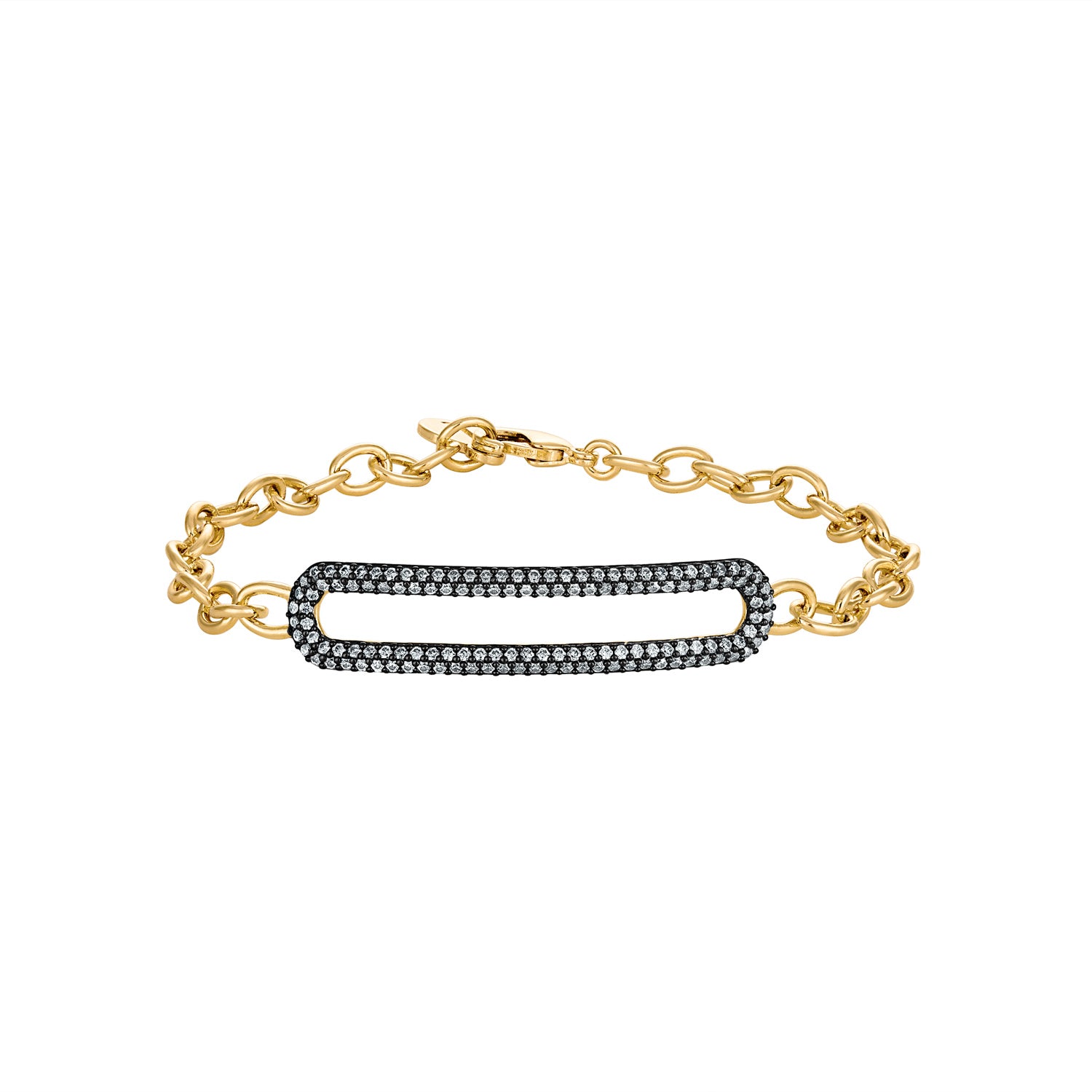 Pave Link Bracelet with Chain - Josefina Jewels
