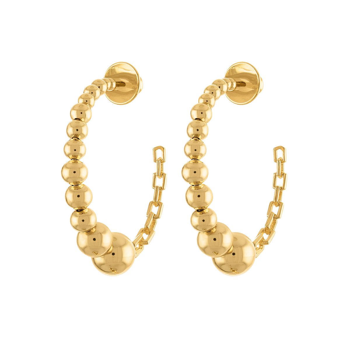 Ball & Link Statement Hoop Earring - Josefina Jewels