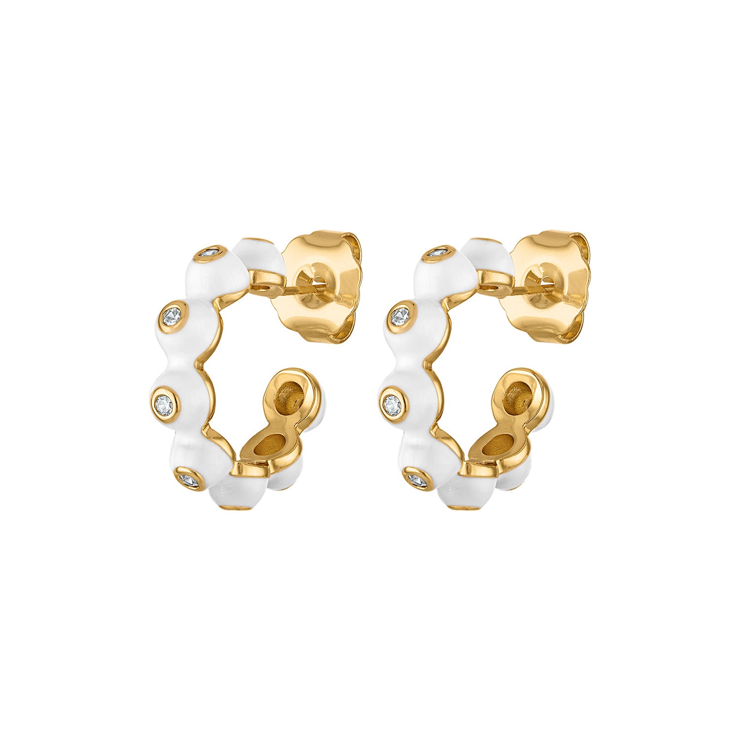 Diana Enamel Hoop Earrings - Josefina Jewels