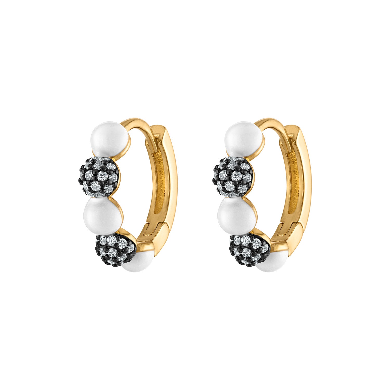 Beatriz Enamel Huggie Earrings - Josefina Jewels