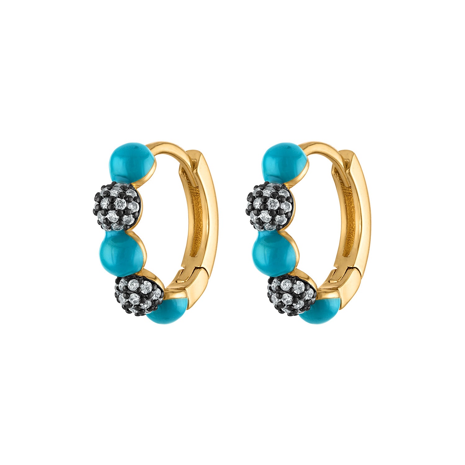 Beatriz Enamel Huggie Earrings - Josefina Jewels