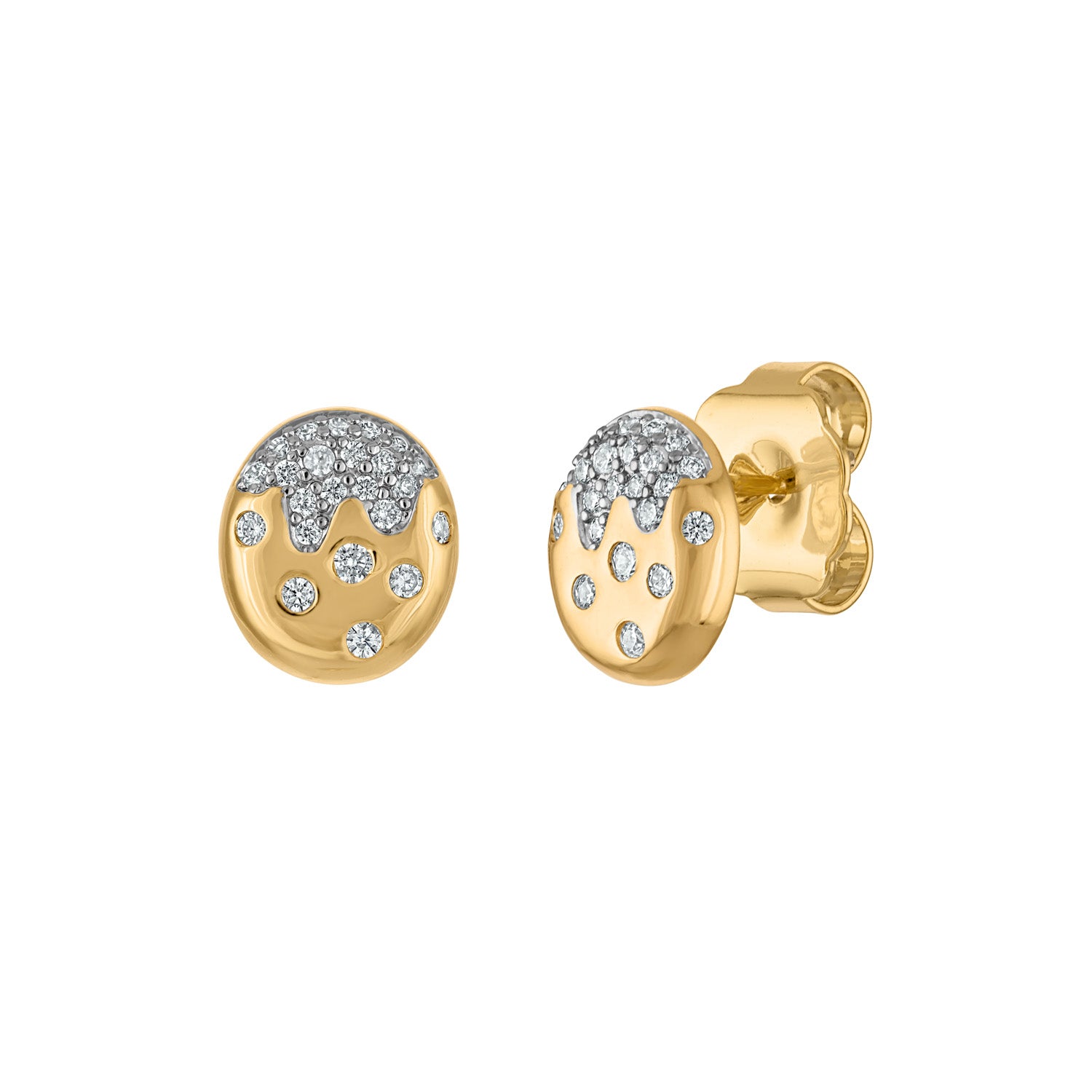 Scattered Pave Stud Earrings - Josefina Jewels