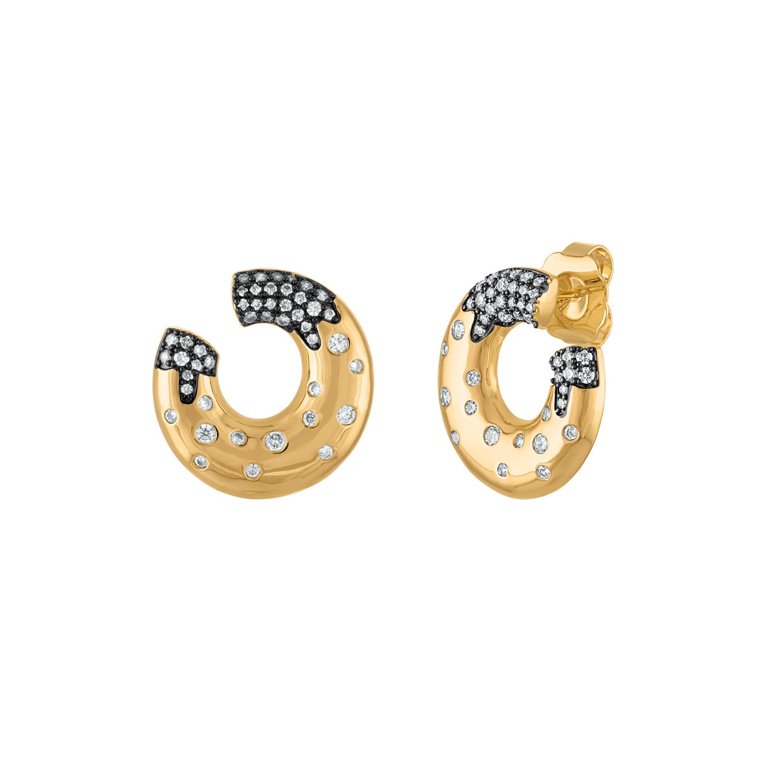 C Scattered Pave Earring - Josefina Jewels