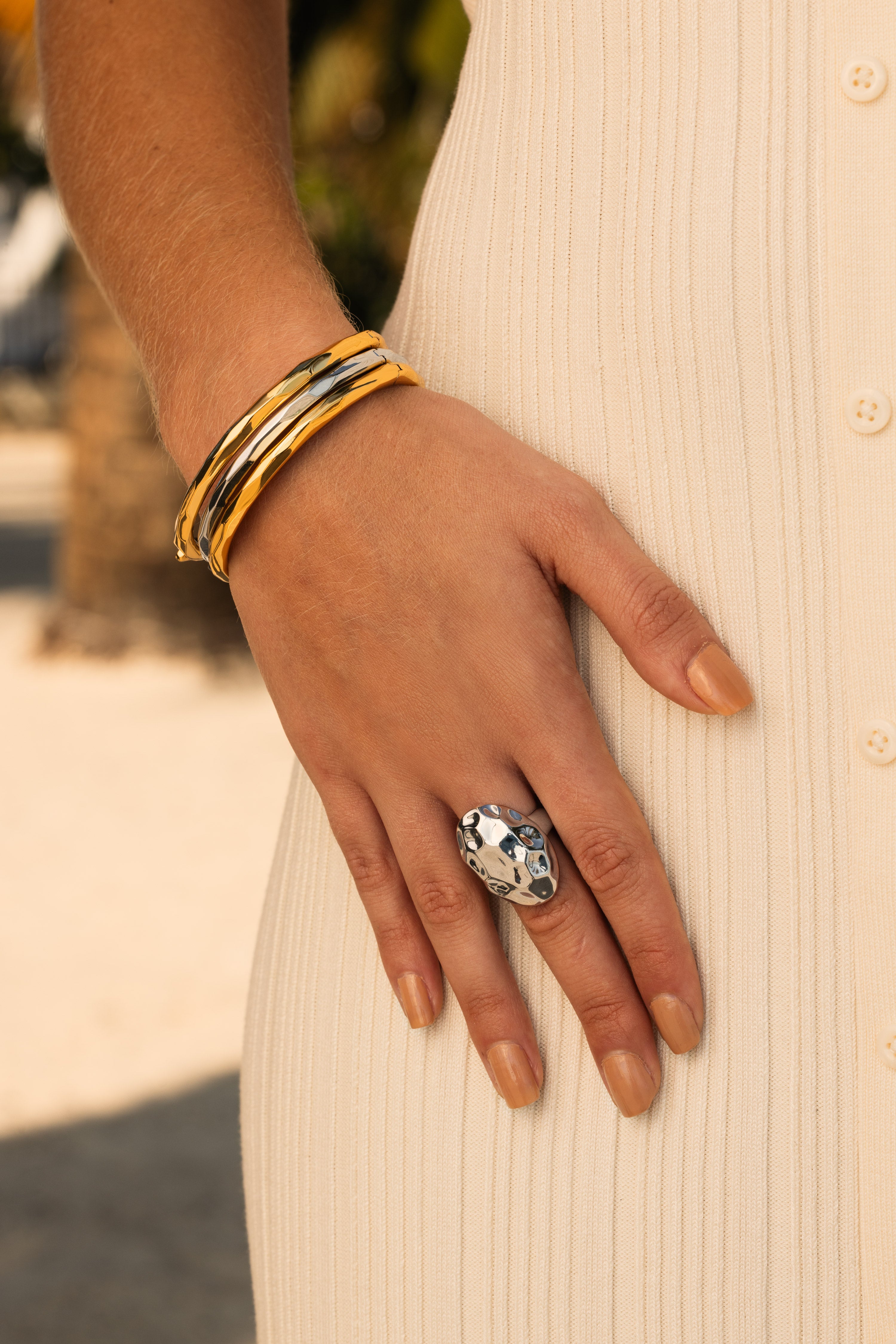 Dome Hammered Ring - Josefina Jewels