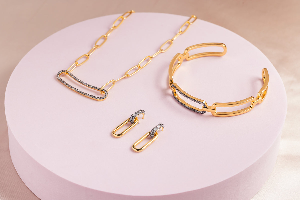 Golden Link Earring - Josefina Jewels