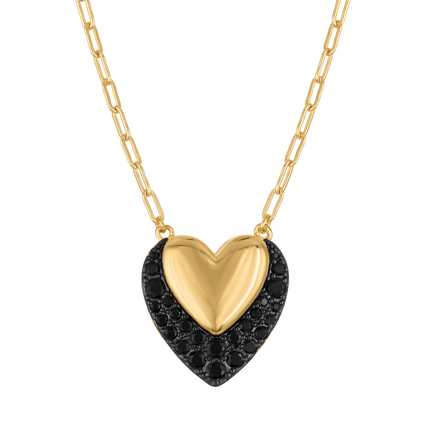 Golden Heart & Pave Color Necklace - Josefina Jewels