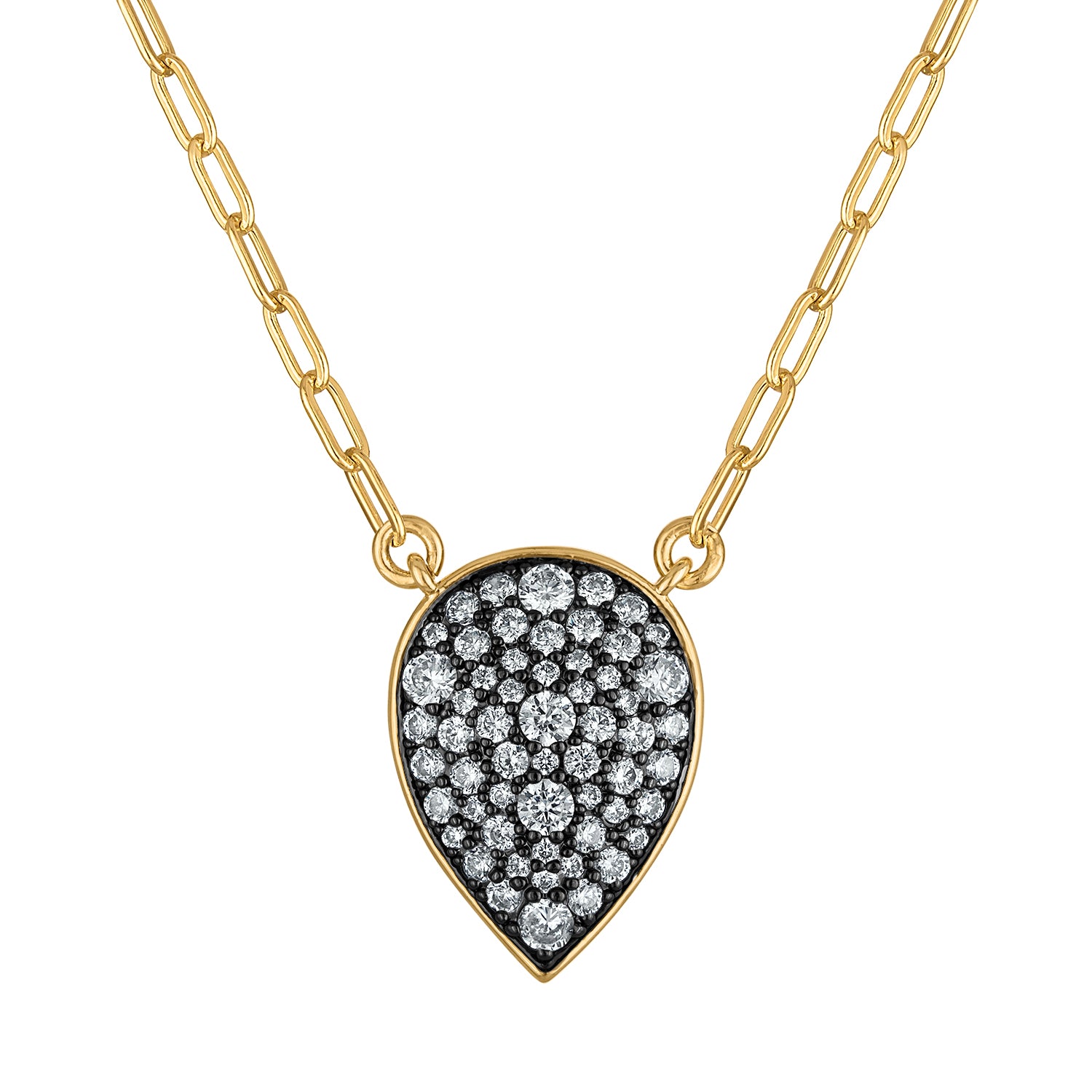 Pave Pear Shaped Necklace - Josefina Jewels