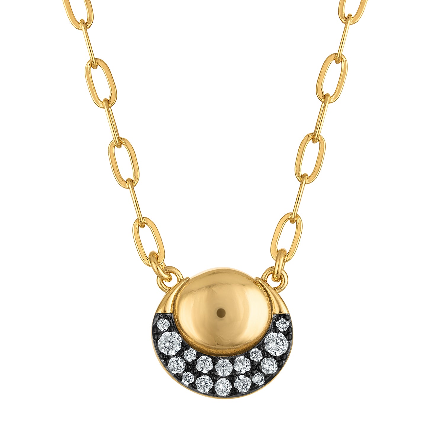 Pave & Gold Short Necklace - Josefina Jewels