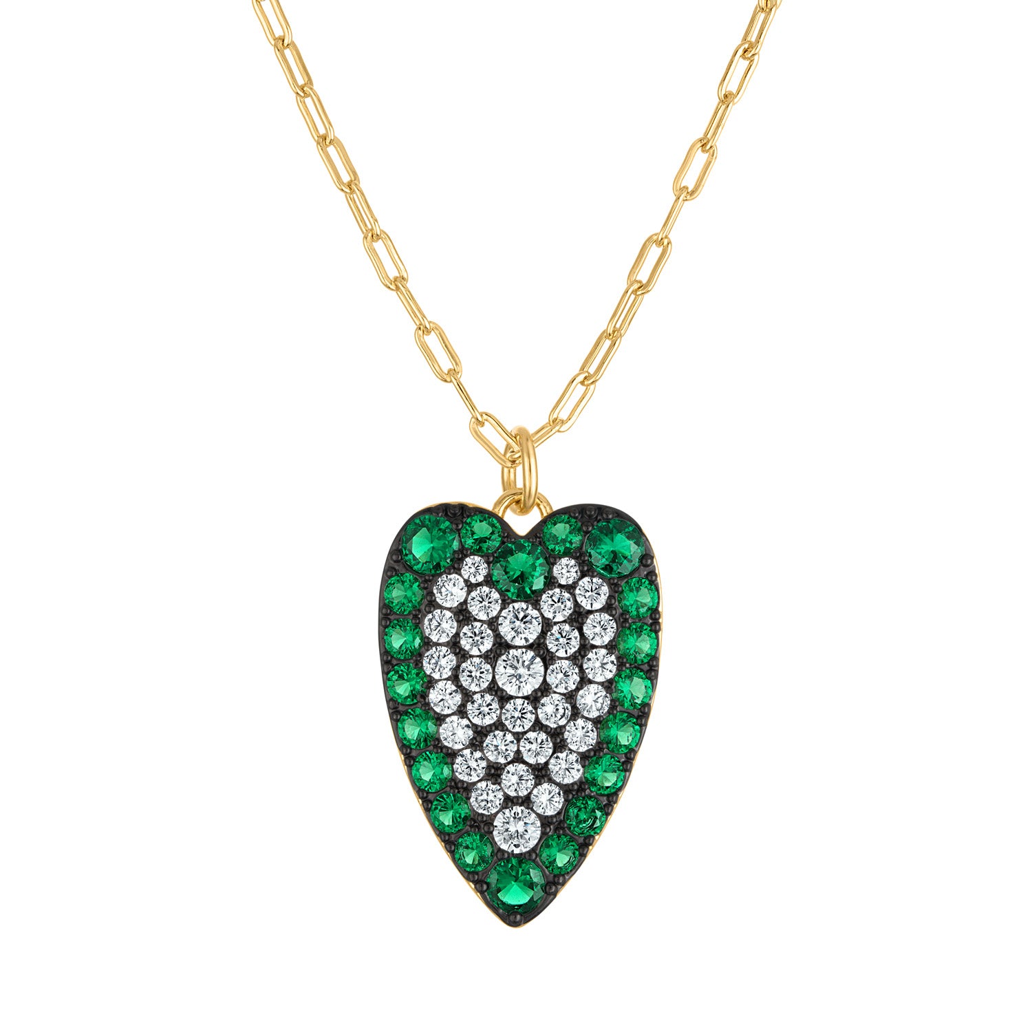 Colorful Heart Pave Necklace - Josefina Jewels