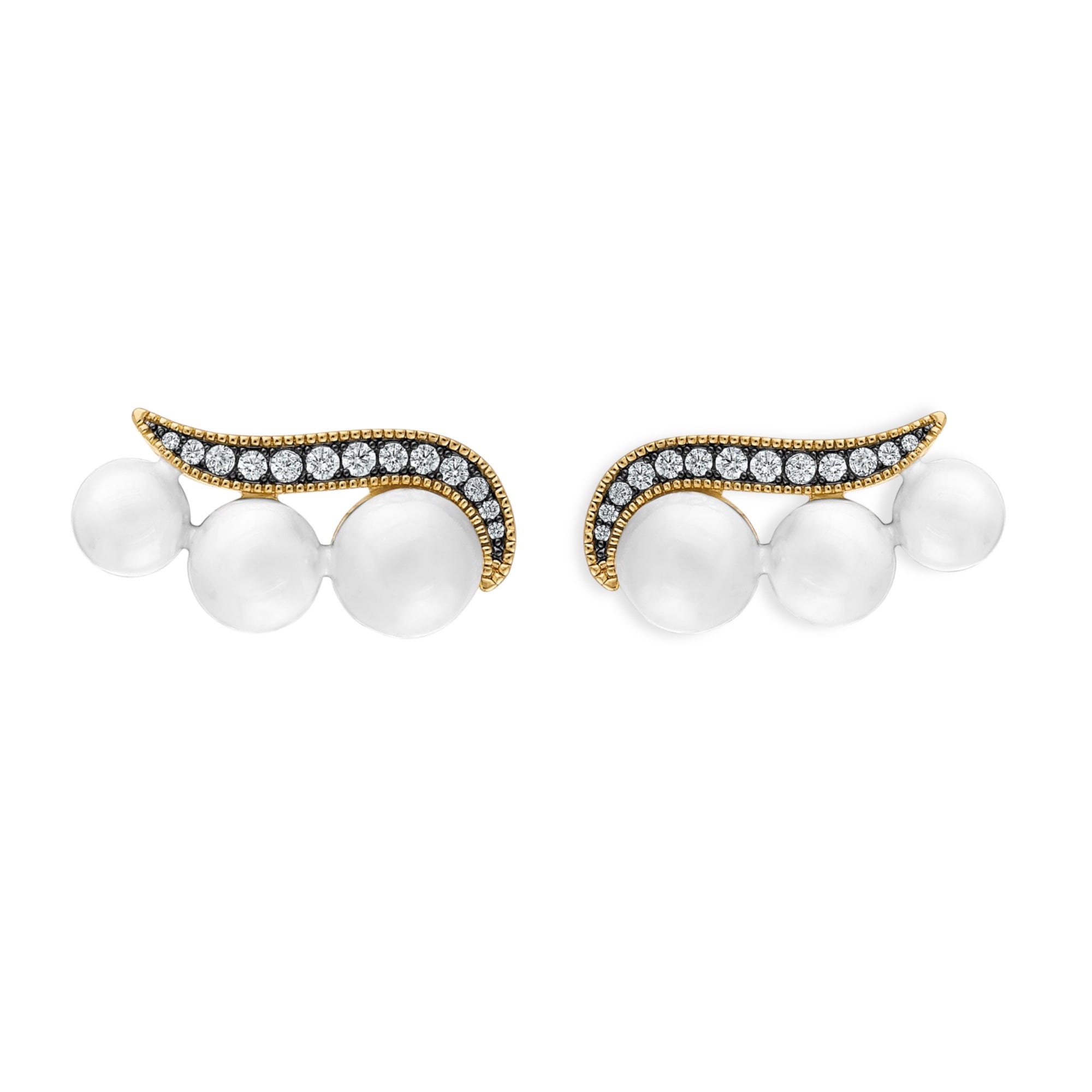 Enamel Ear Climber Earrings - Josefina Jewels