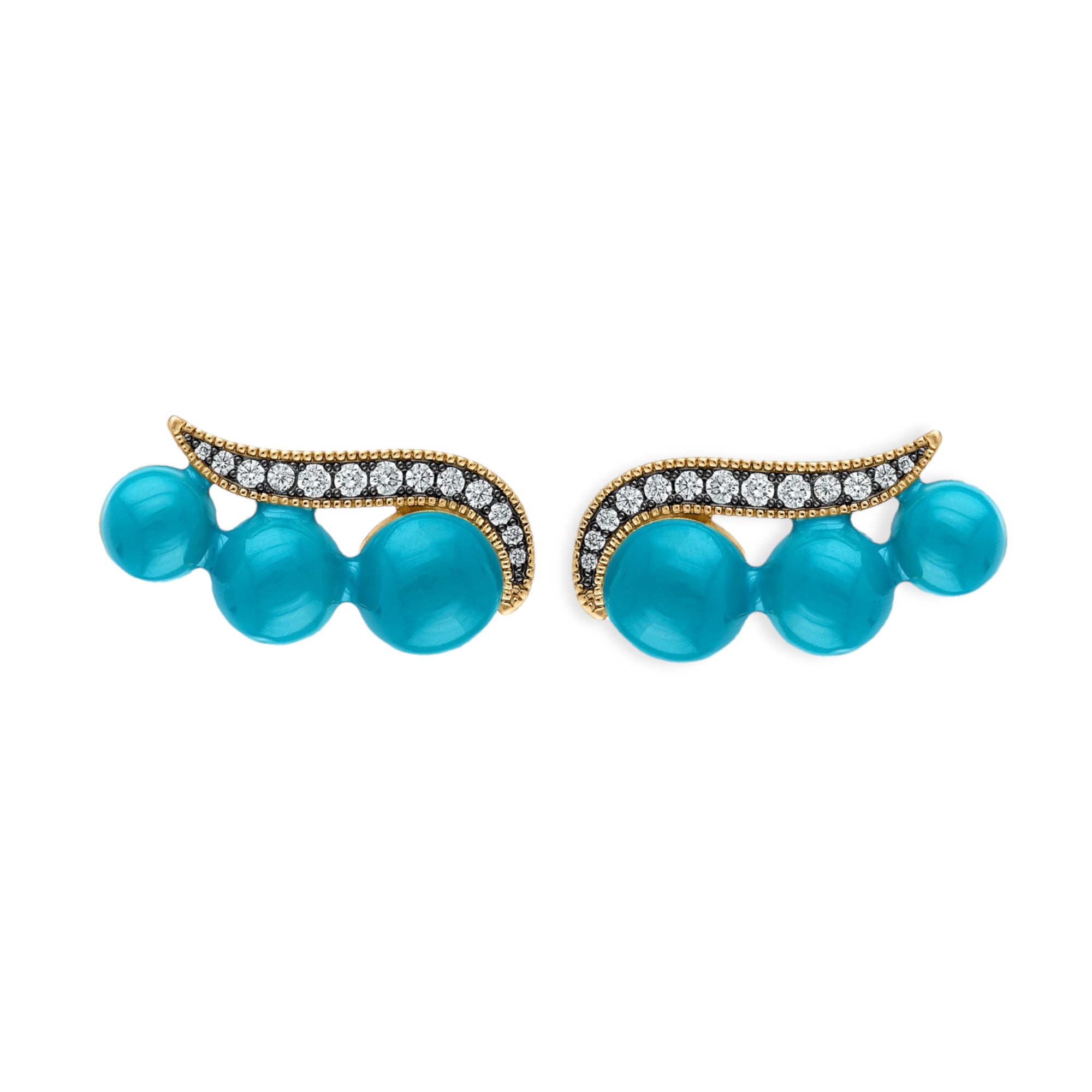 Enamel Ear Climber Earrings - Josefina Jewels