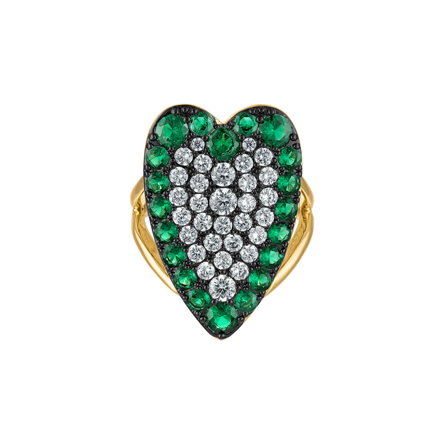 Colorful Heart Pave Cocktail Ring - Josefina Jewels