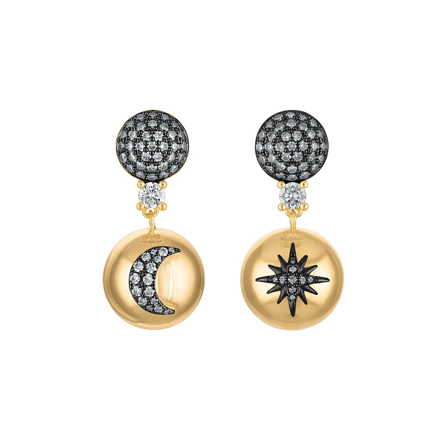 Sky Pave Drop Earrings - Josefina Jewels