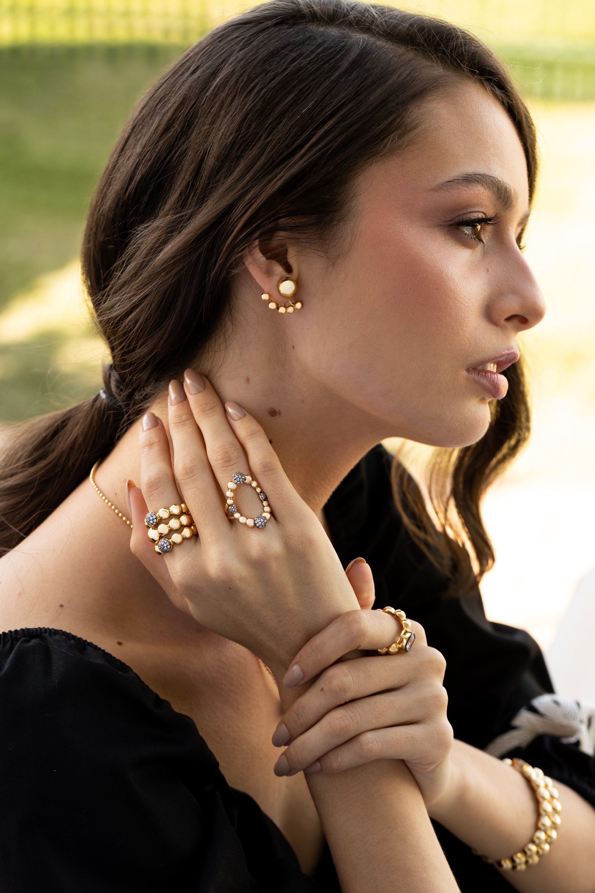 Gold Ball Stud Earrings - Josefina Jewels