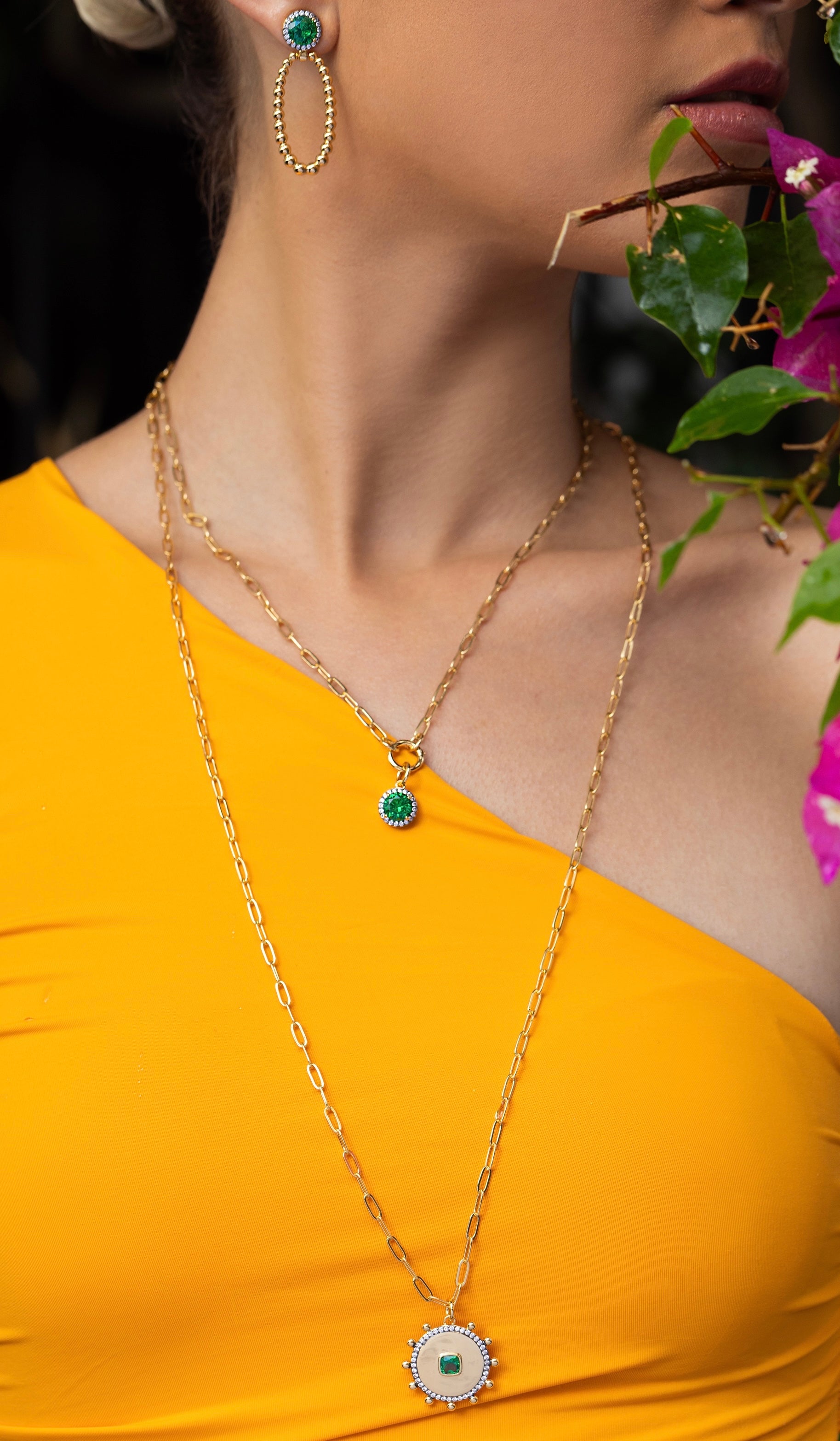 Golden Sun 32 Inch Pendant Necklace - Josefina Jewels