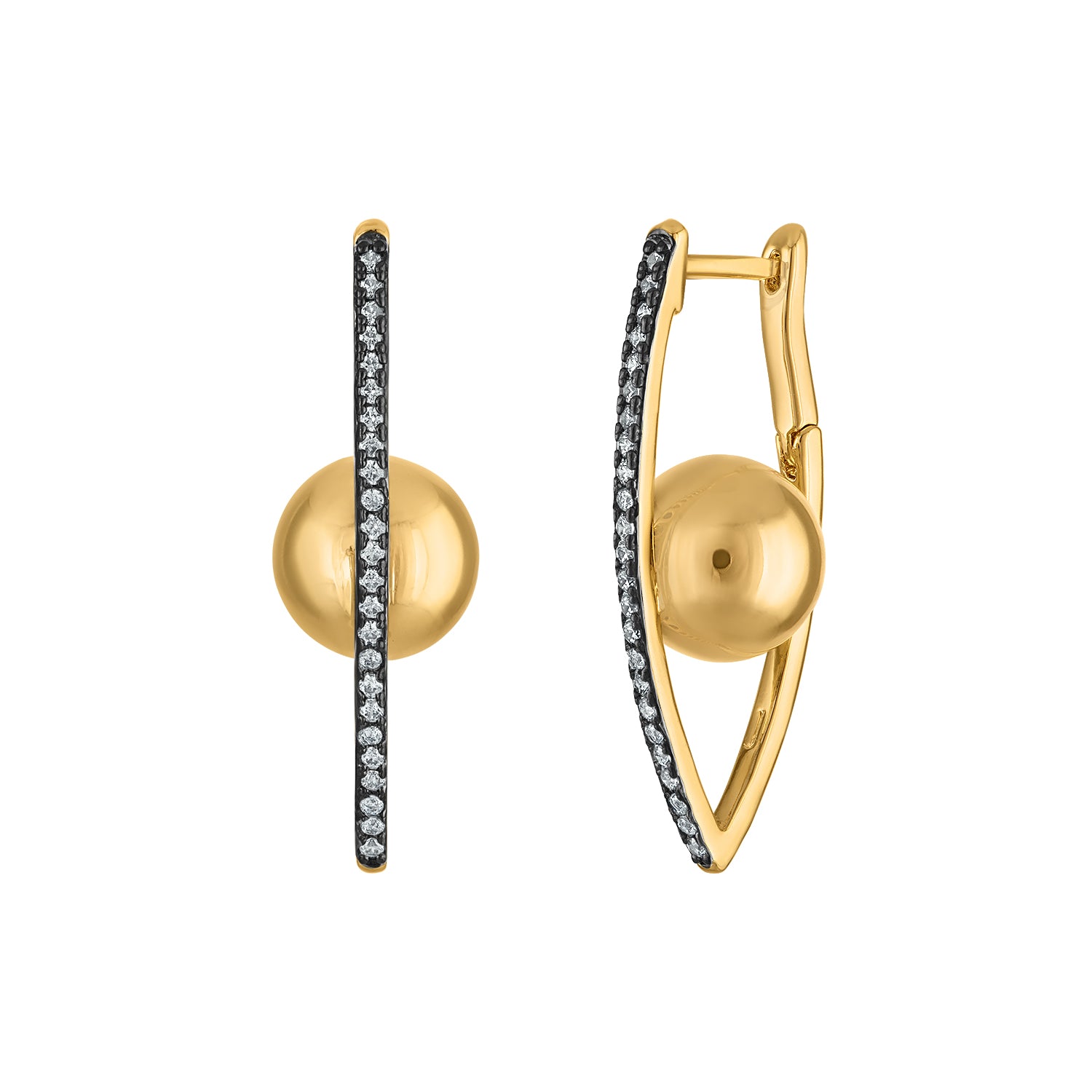 Dagger Pave Hoop Earrings