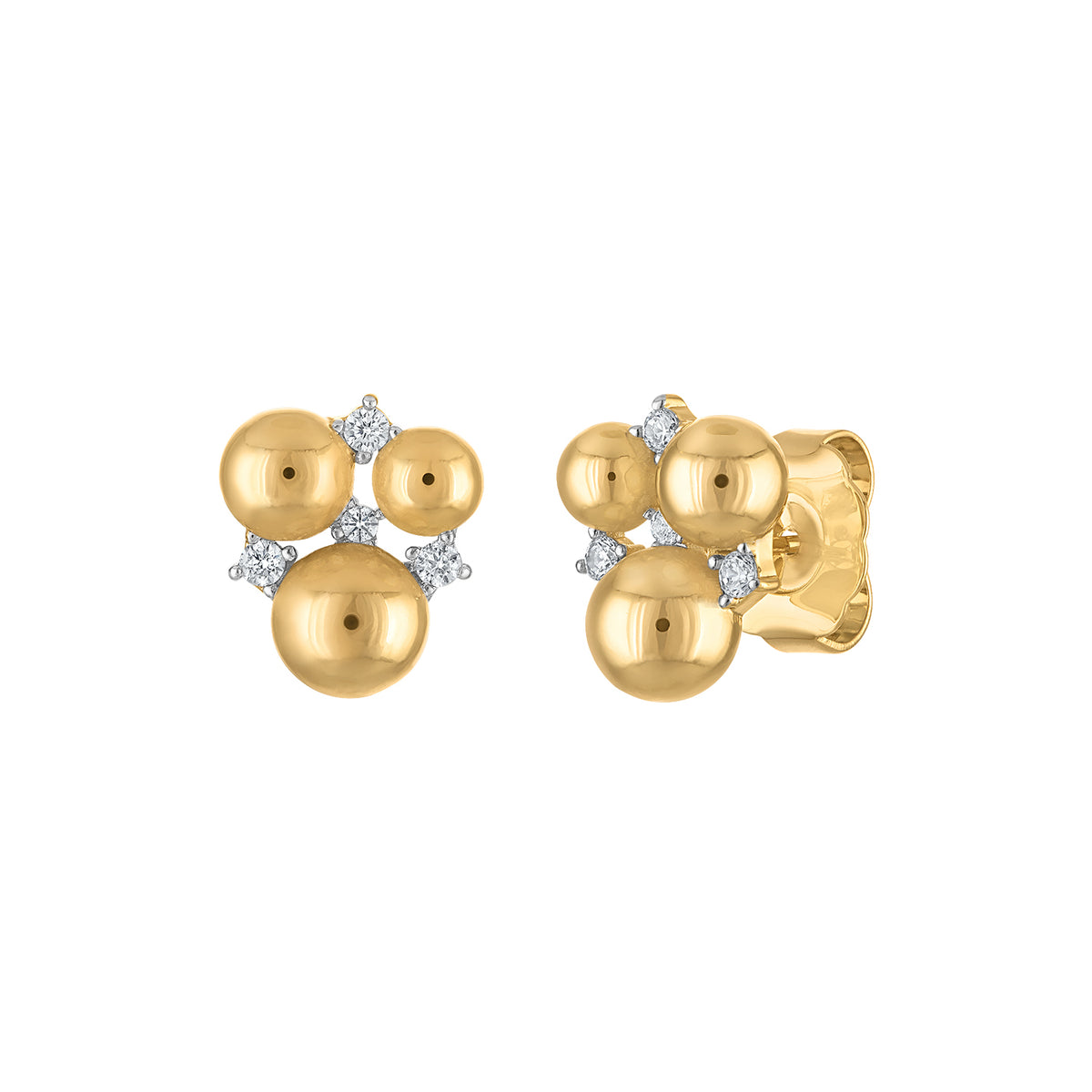 Triple Cluster Stud Earrings