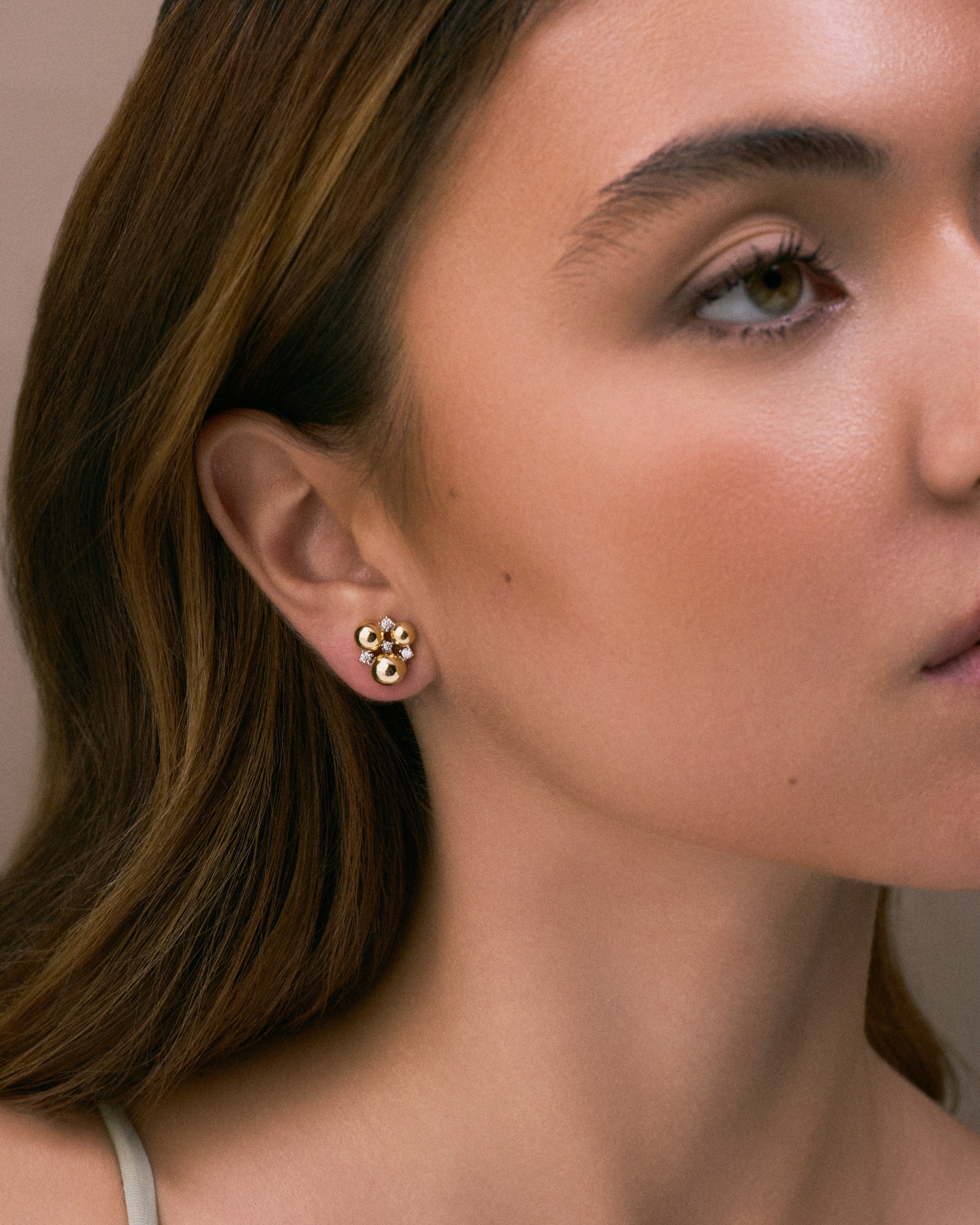 Triple Cluster Stud Earrings