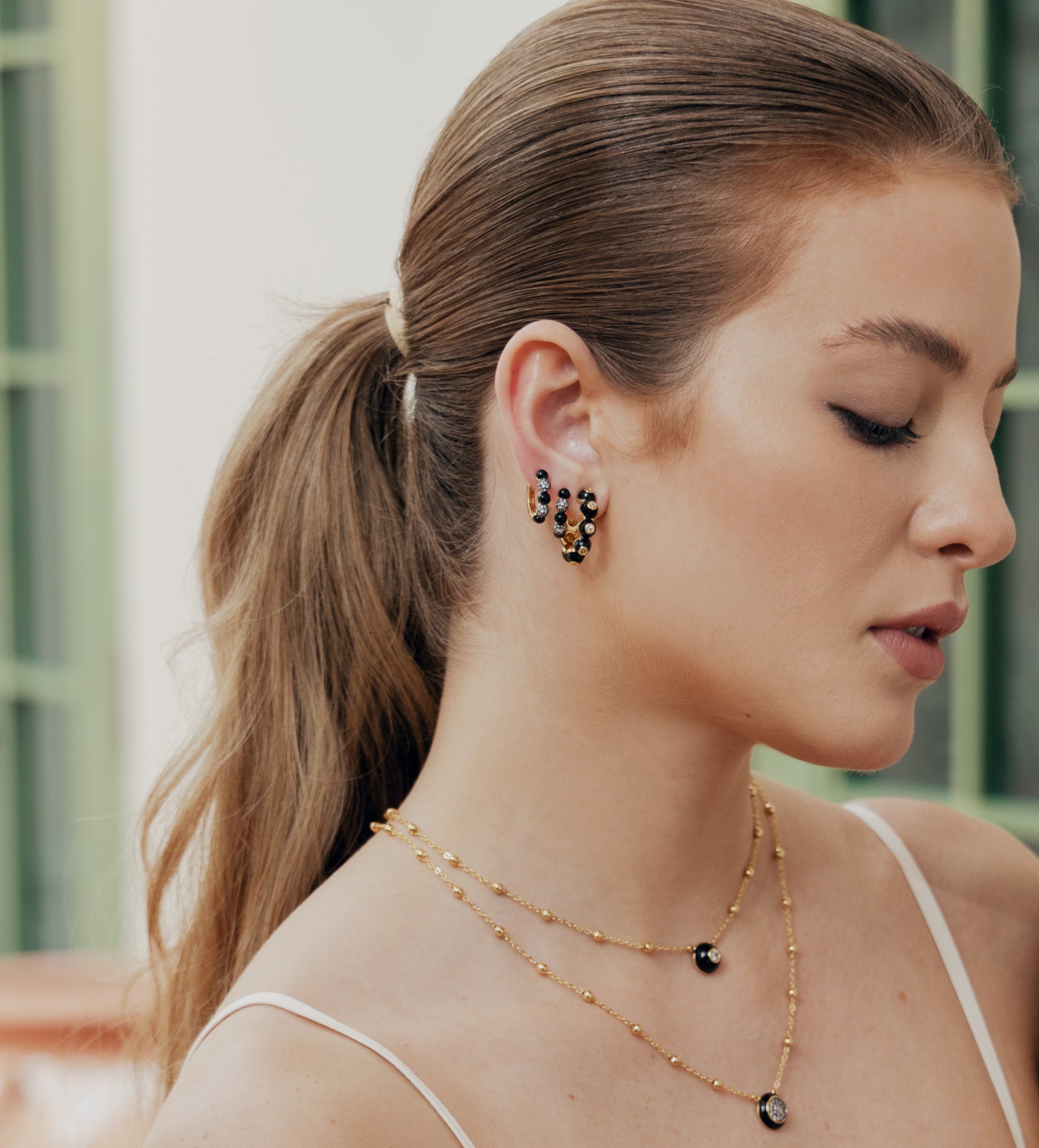 Diana Enamel Hoop Earrings - Josefina Jewels