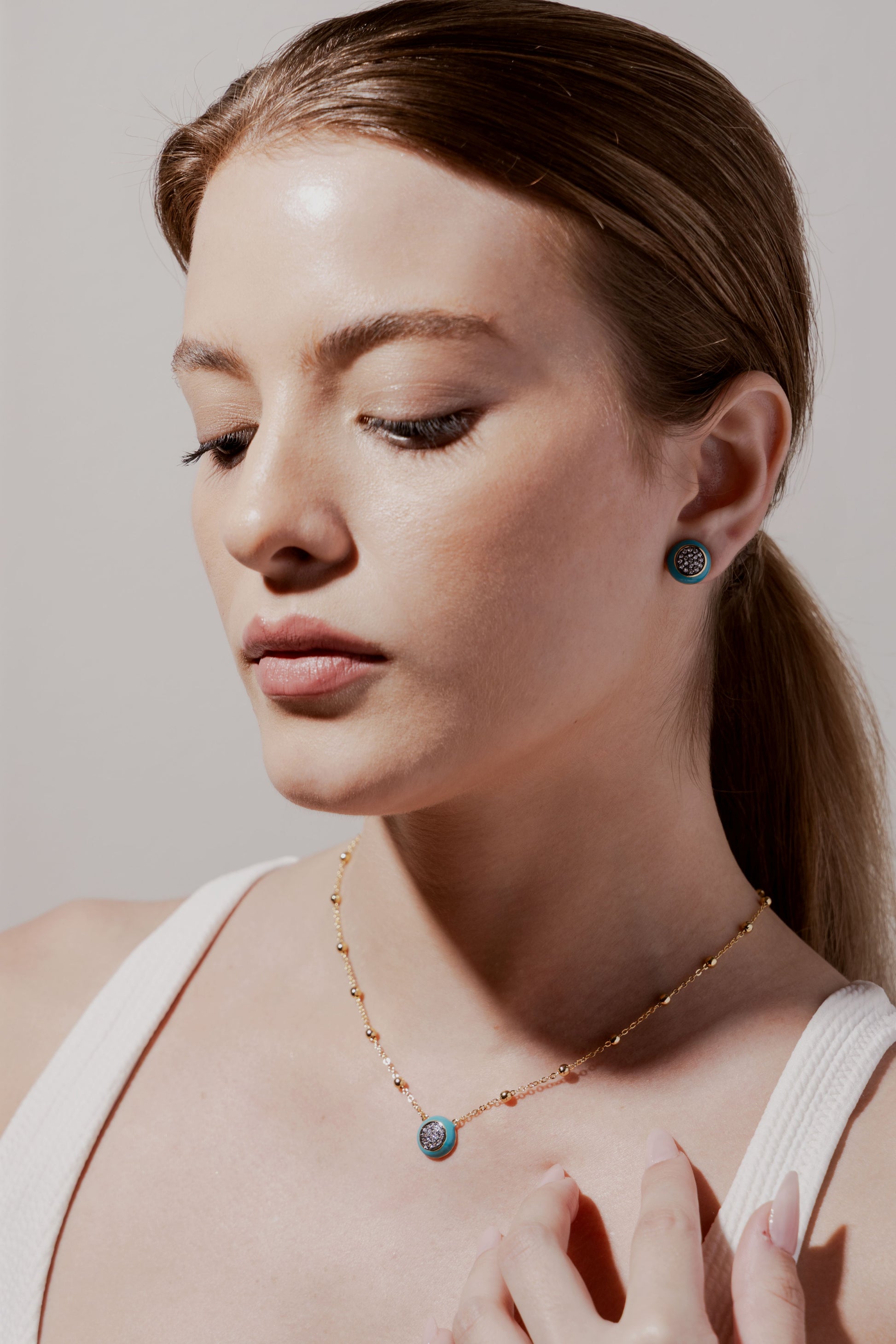 Beatriz Enamel Pendant Necklace - Josefina Jewels