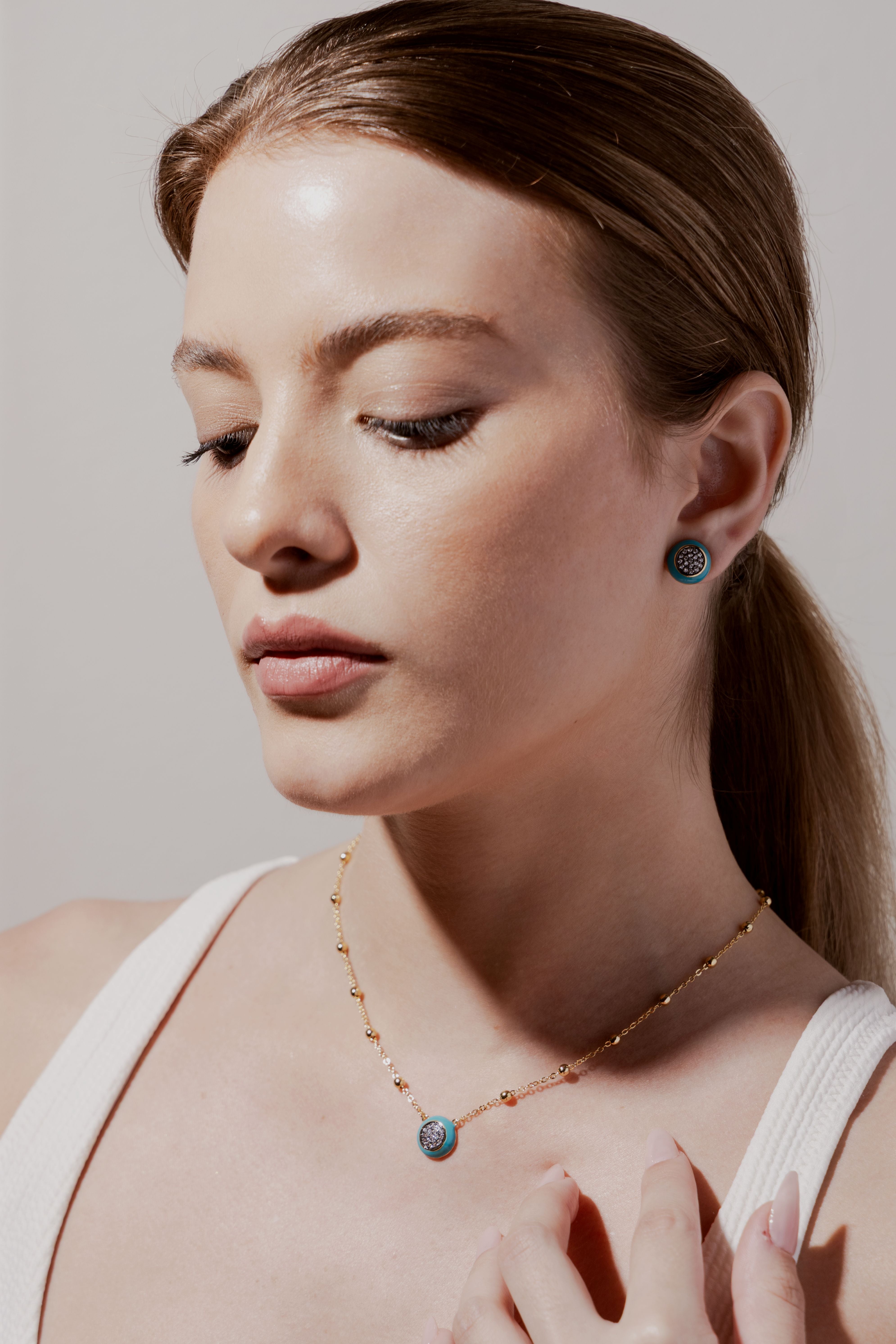Beatriz Enamel Pendant Necklace - Josefina Jewels