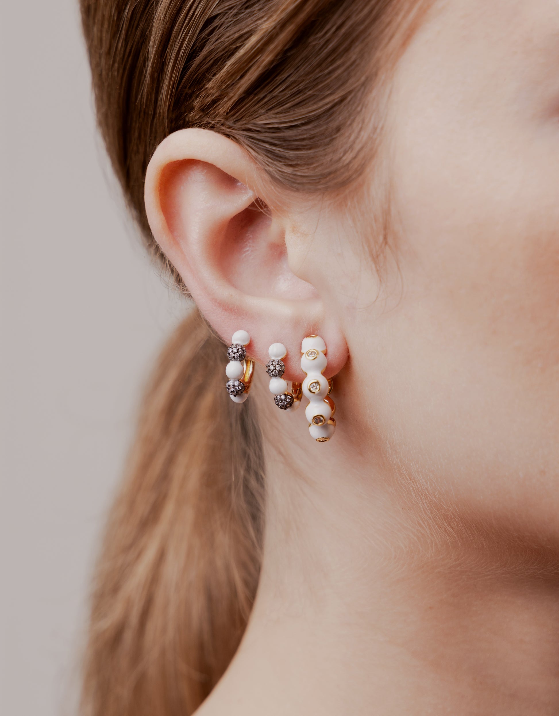 Diana Enamel Hoop Earrings - Josefina Jewels