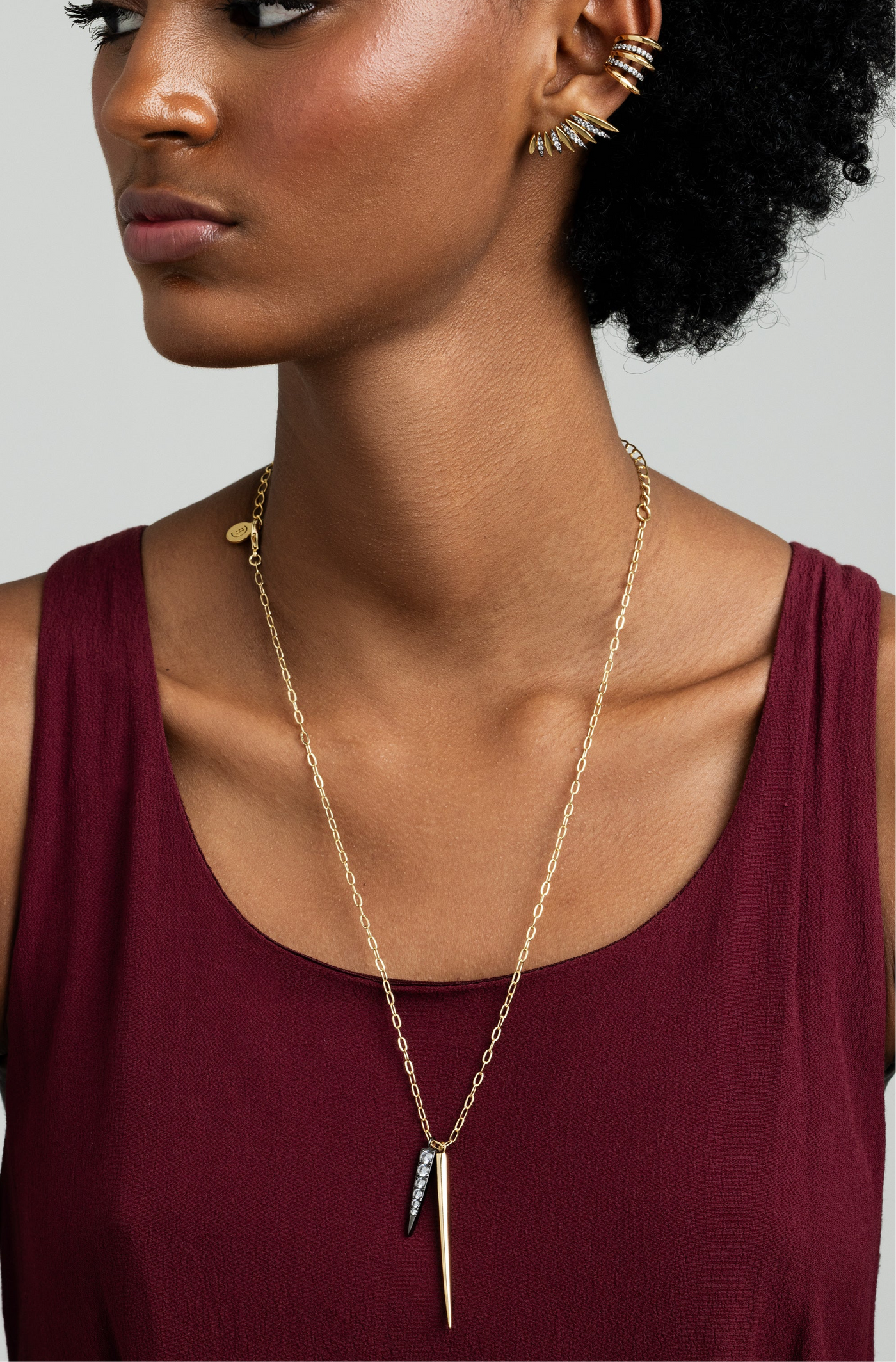 Double Spike Short Necklace