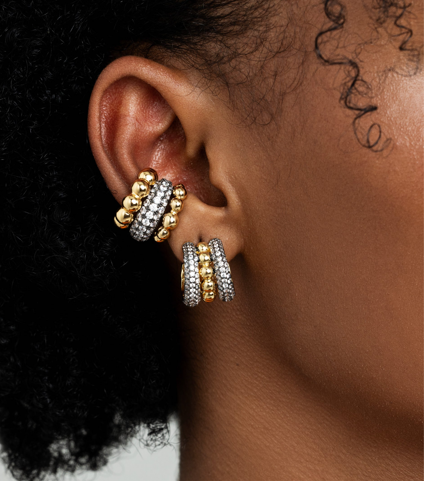 Irene Huggie Statement Earrings