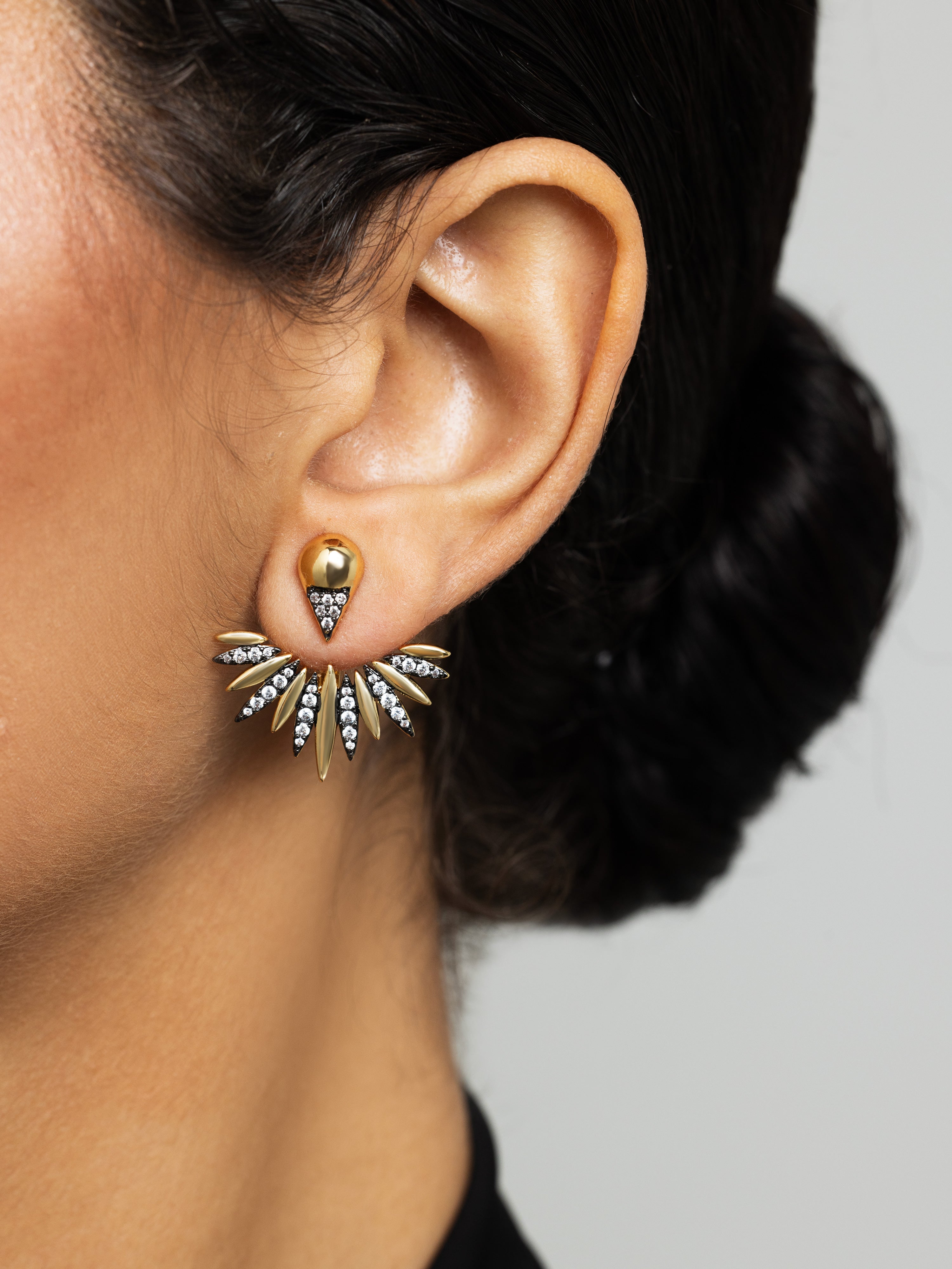 Spike Pave Stud Earrings - Josefina Jewels