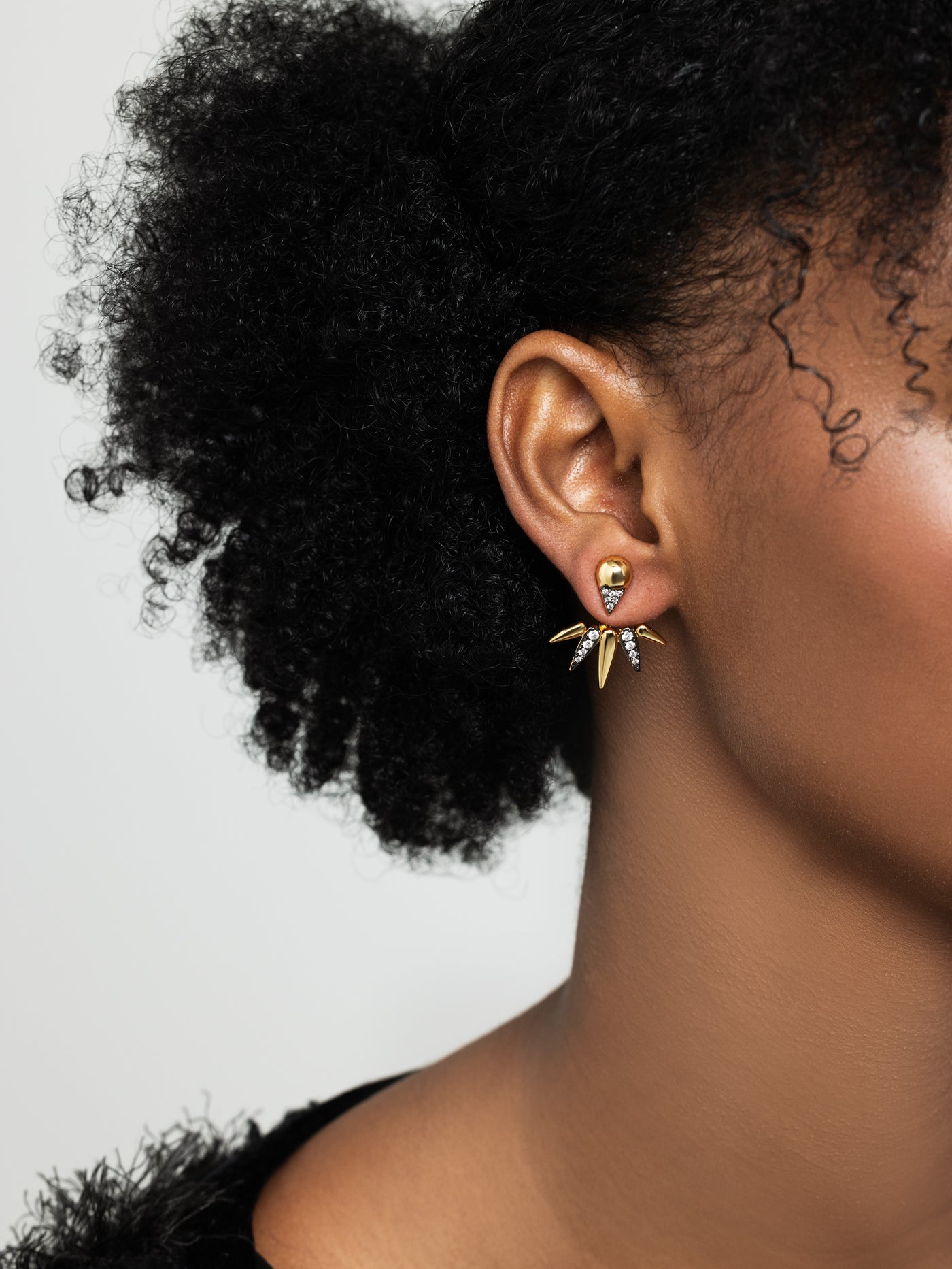 Spike Pave Stud Earrings